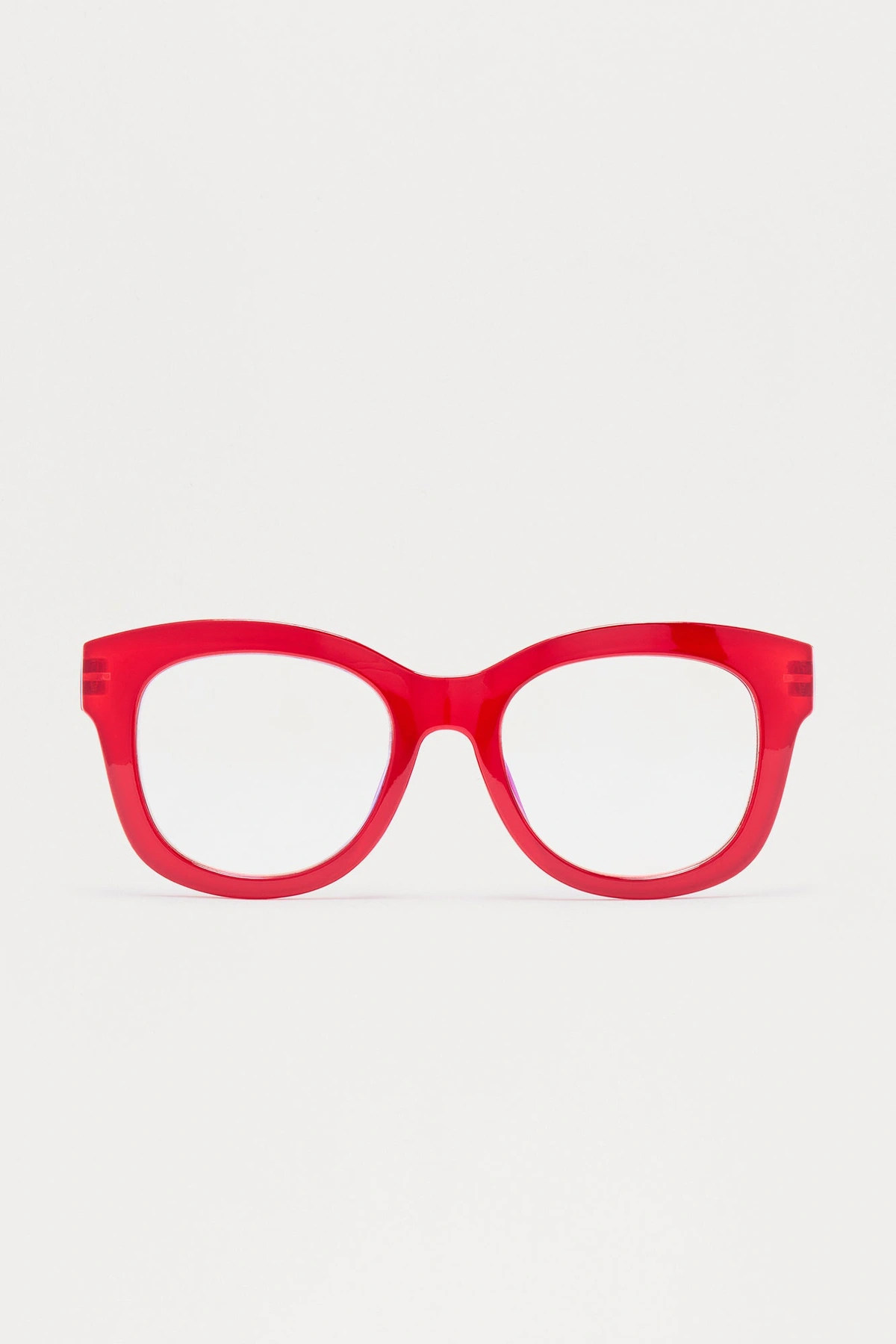Screen Chic Square Blue Light Glasses - Red — Vermelho