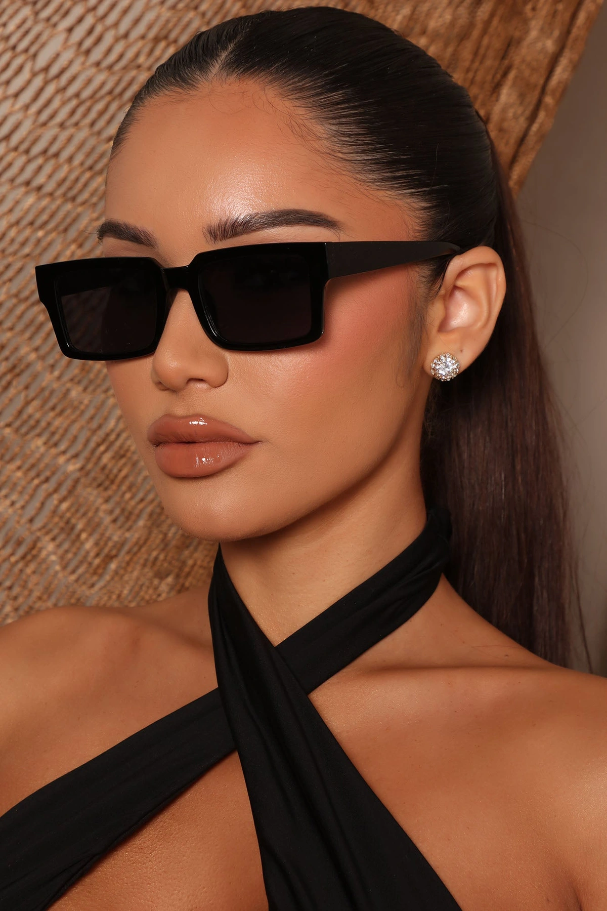 Same Day Different Girl Square Sunglasses - Black — Preto