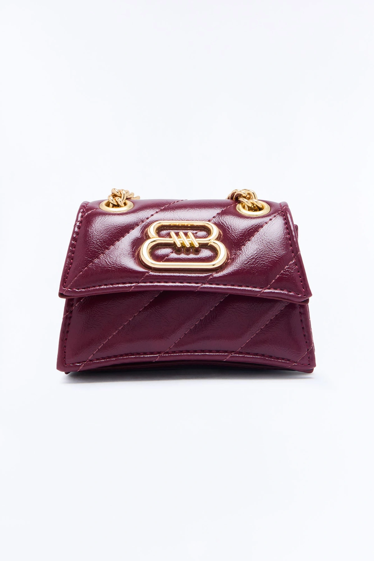 Go Crazy For It Quilted Faux Leather Handbag - Burgundy — Bordô