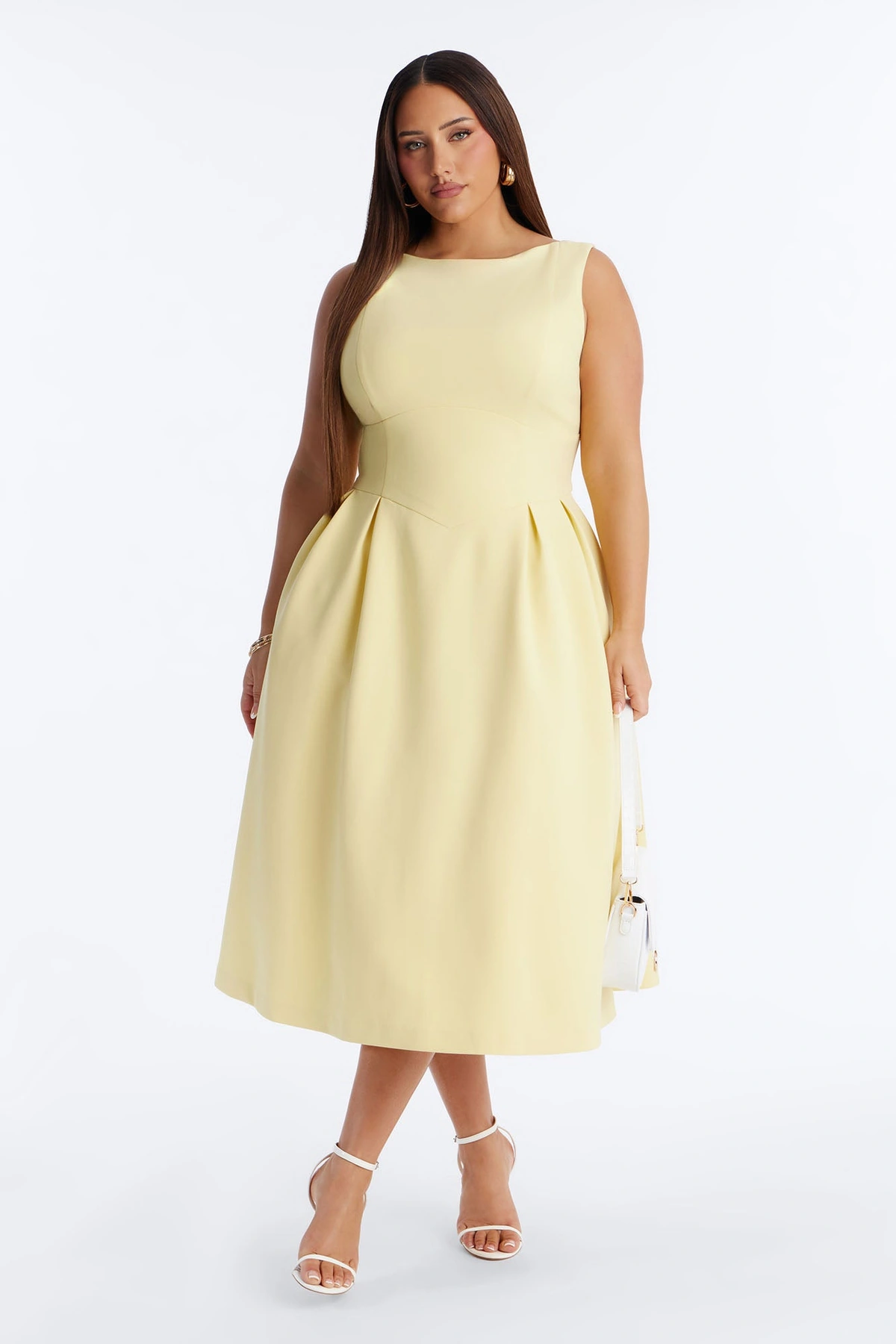 Anika Pleated Midi Dress - Butter Yellow — Butter Amarelo