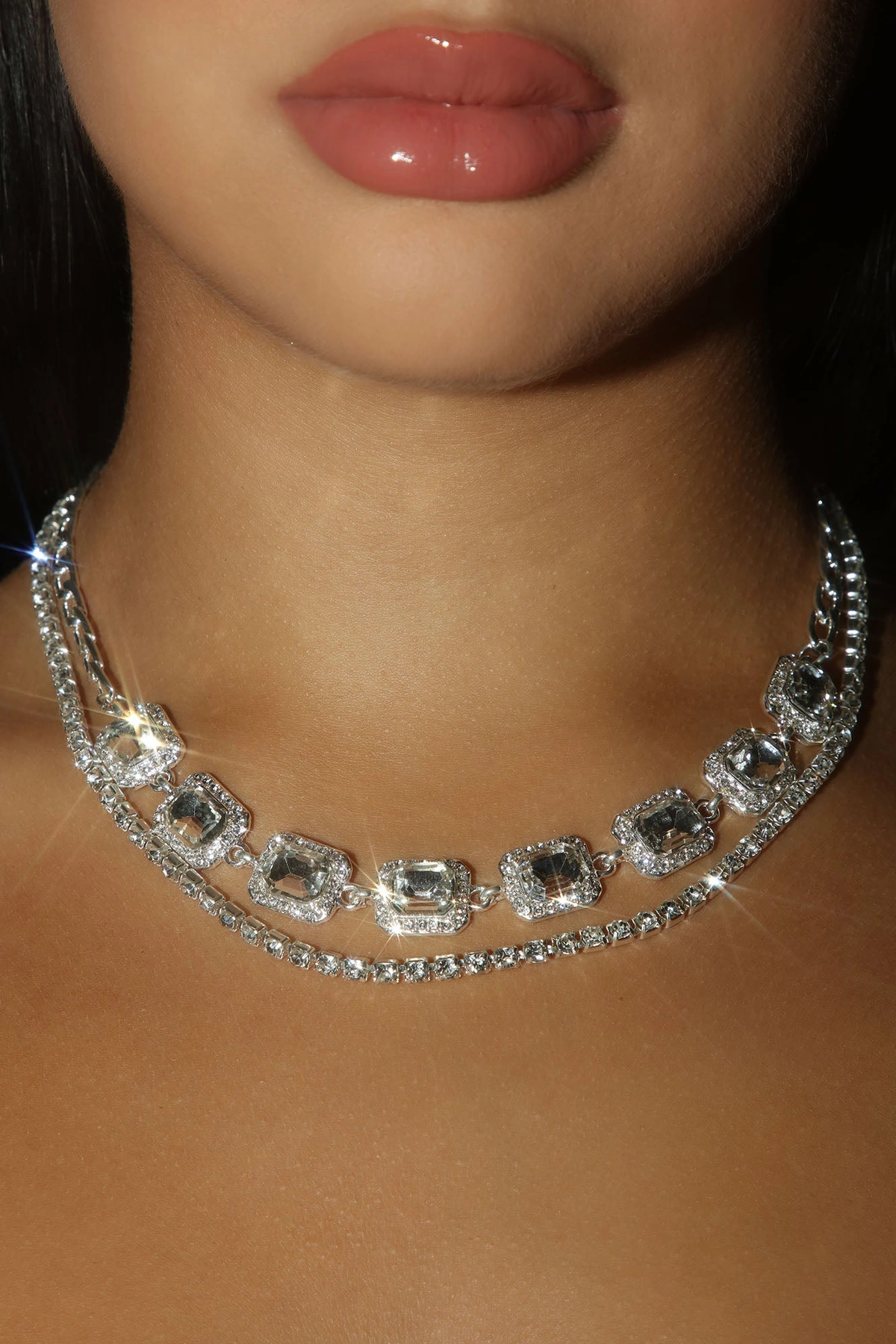 Glistening Necklace - Silver — Prateado