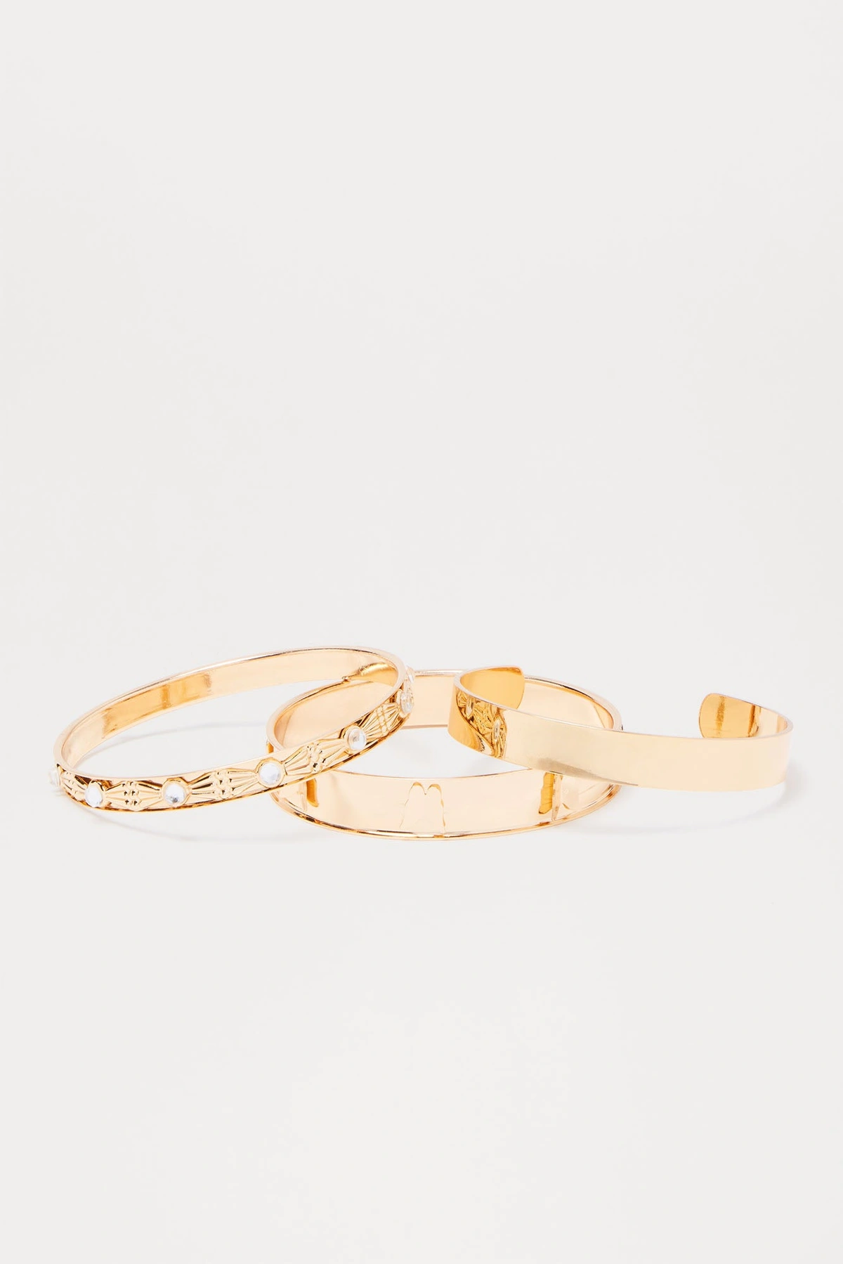 Take My Hand 3 Piece Bracelet Set - Gold — Dourado