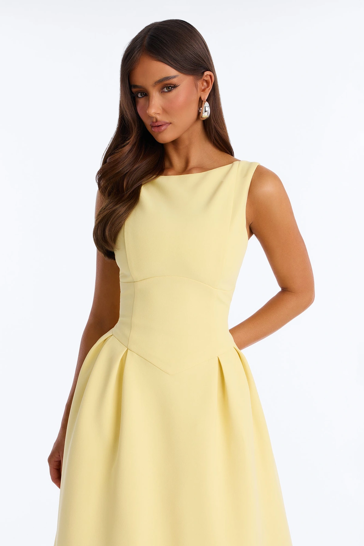 Anika Pleated Midi Dress - Butter Yellow — Butter Amarelo