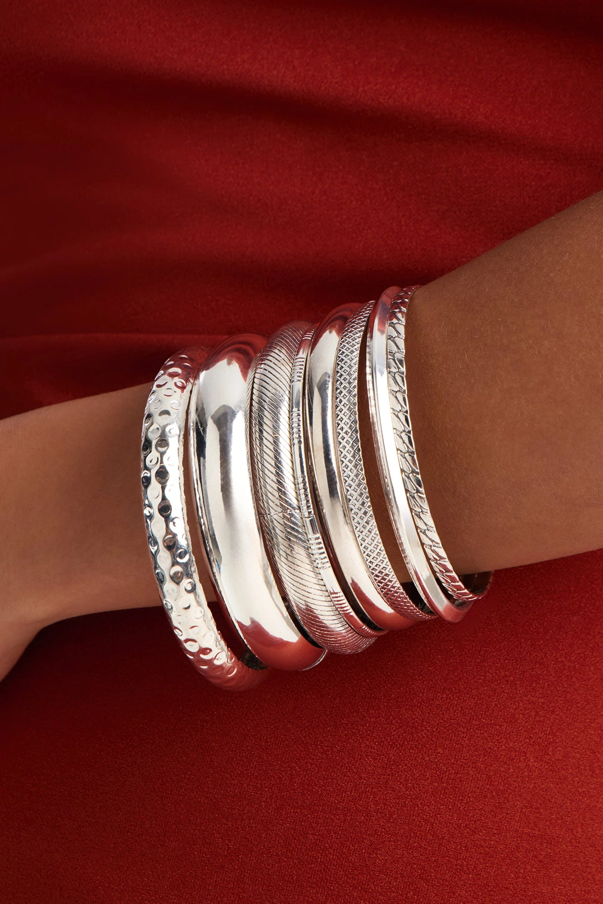 Calico 8 Piece Bracelet Set - Silver — Prateado