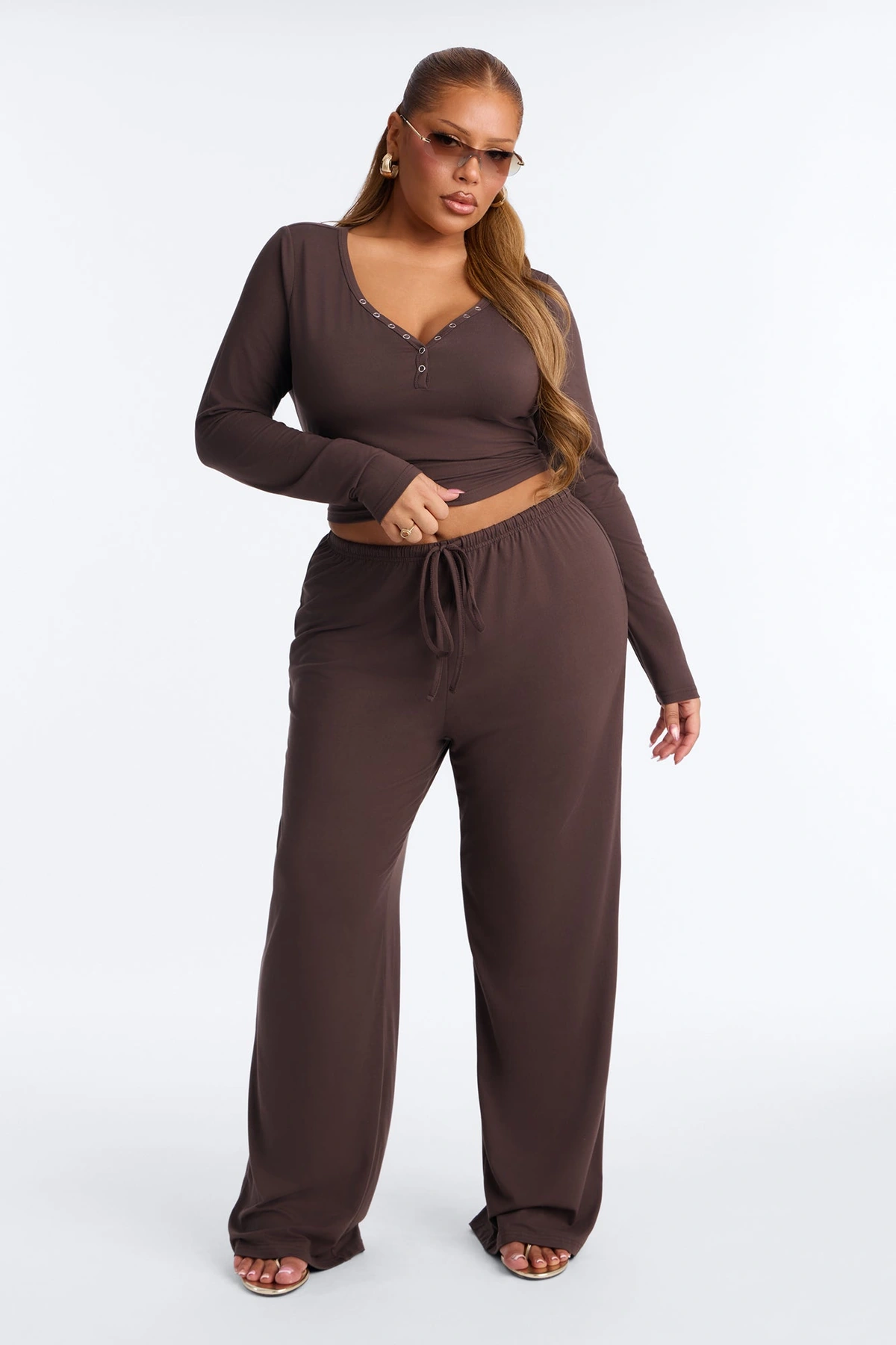 Lazy Morning Pant Set - Chocolate — Chocolate