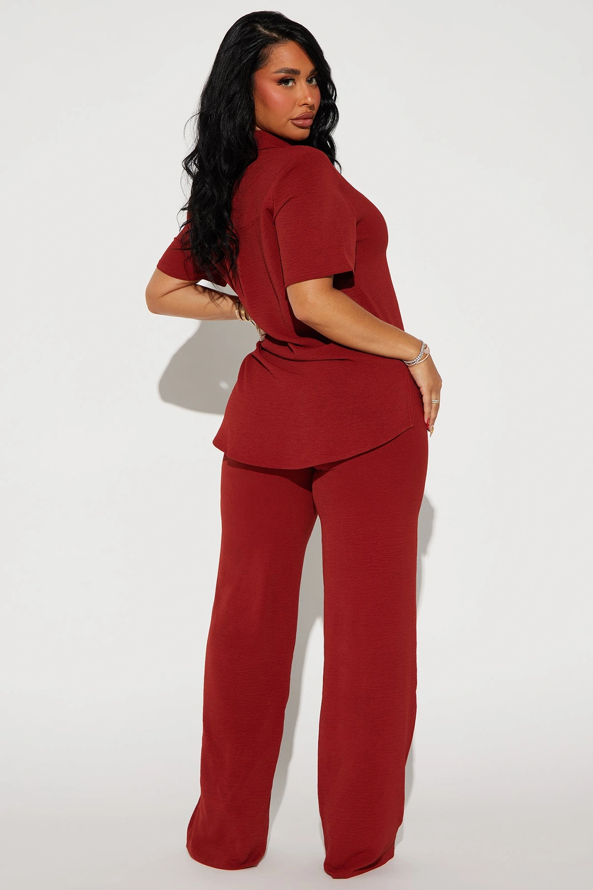 Makenzie Short Sleeve Pant Set - Rust — Ferrugem