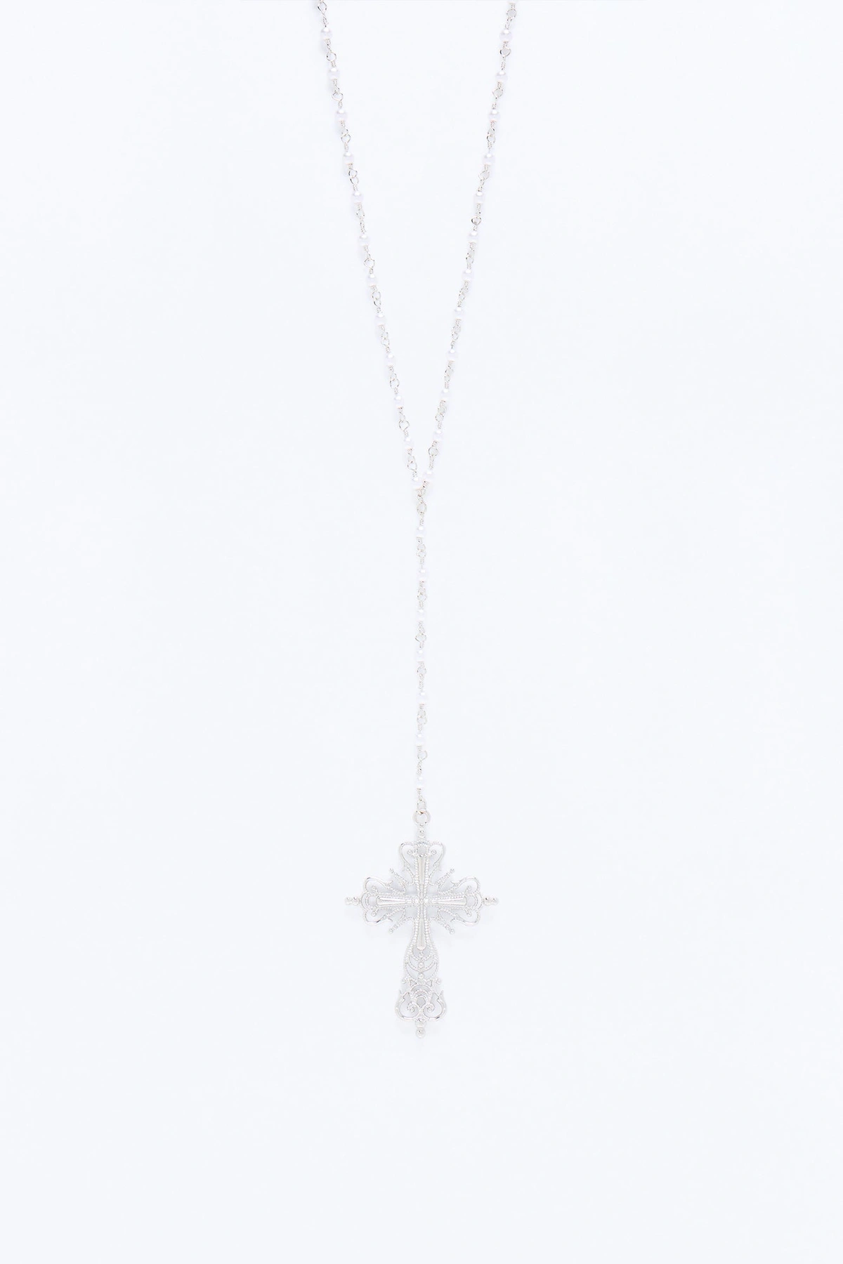 Head In The Clouds Lariat Necklace - Silver — Prateado