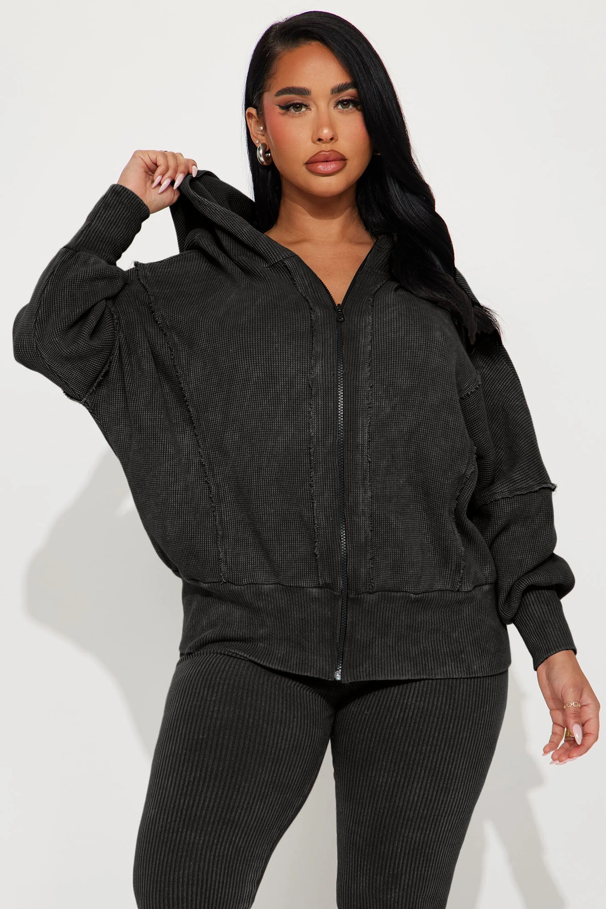 Gigi Washed Legging Set - Black — Preto