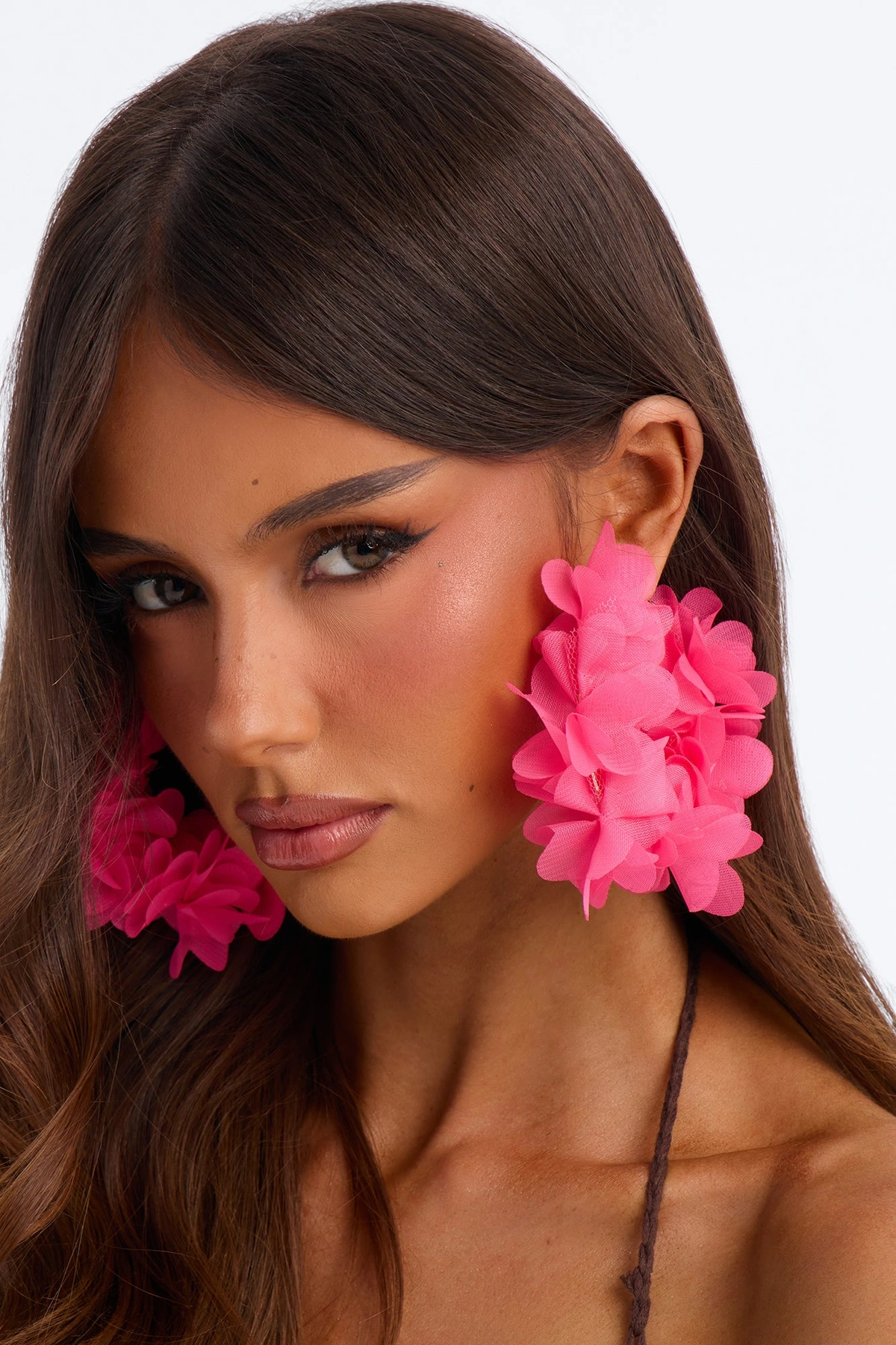 Paradise Splash Hoop Earrings - Fuchsia — Fúcsia