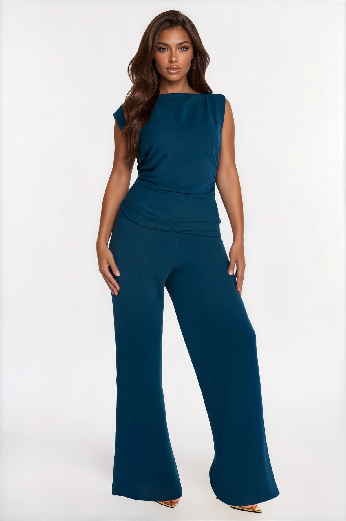 Best Influence High Neck Jumpsuit - Navy — Azul-marinho