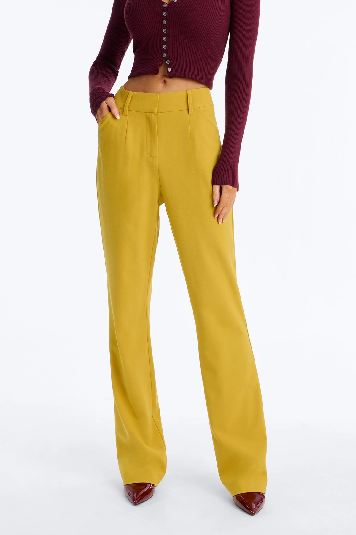 Tasha Dressy High Rise Pants - Mustard — Mostarda
