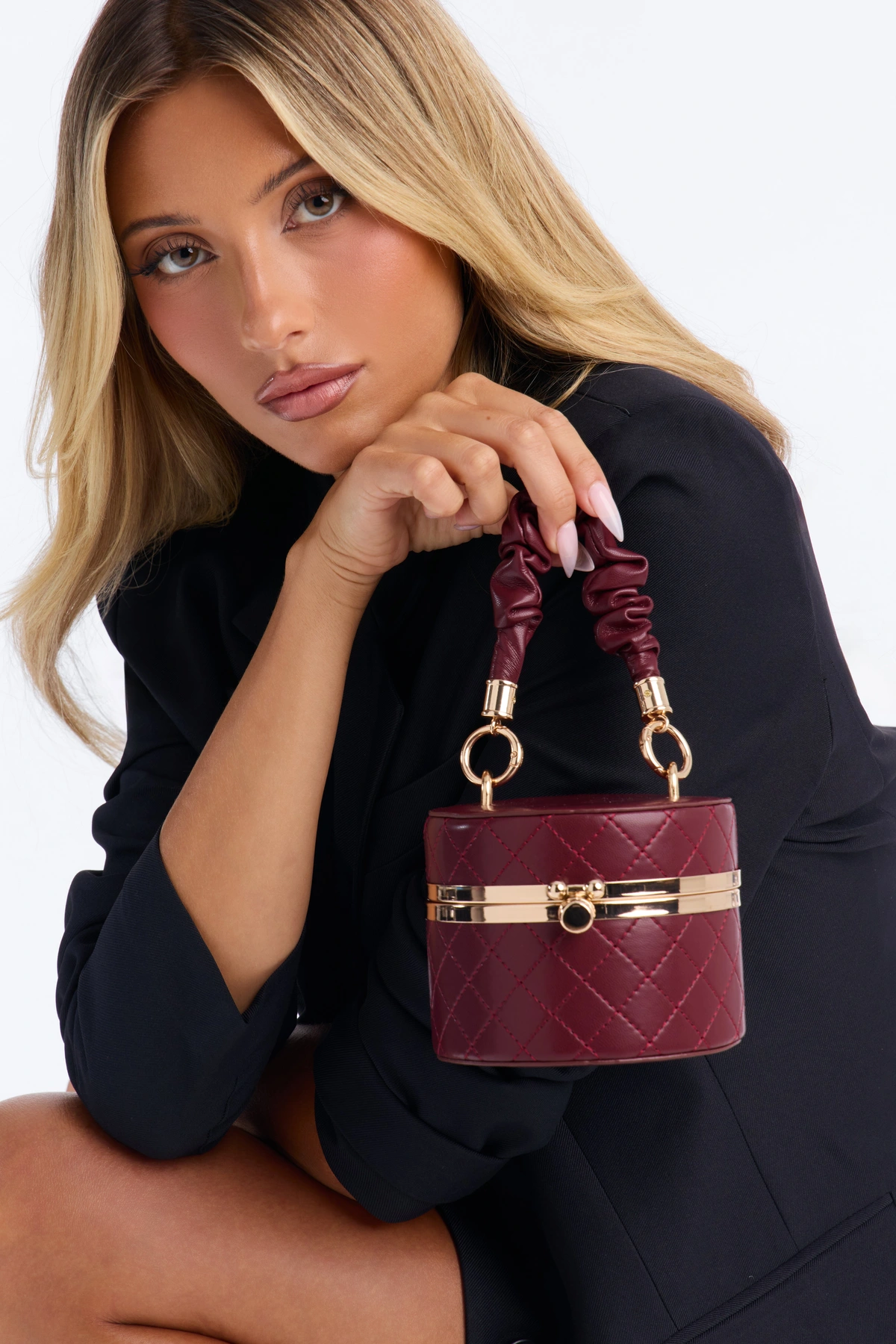 Here For The Drama Clutch - Burgundy/combo — Bordô/combinação