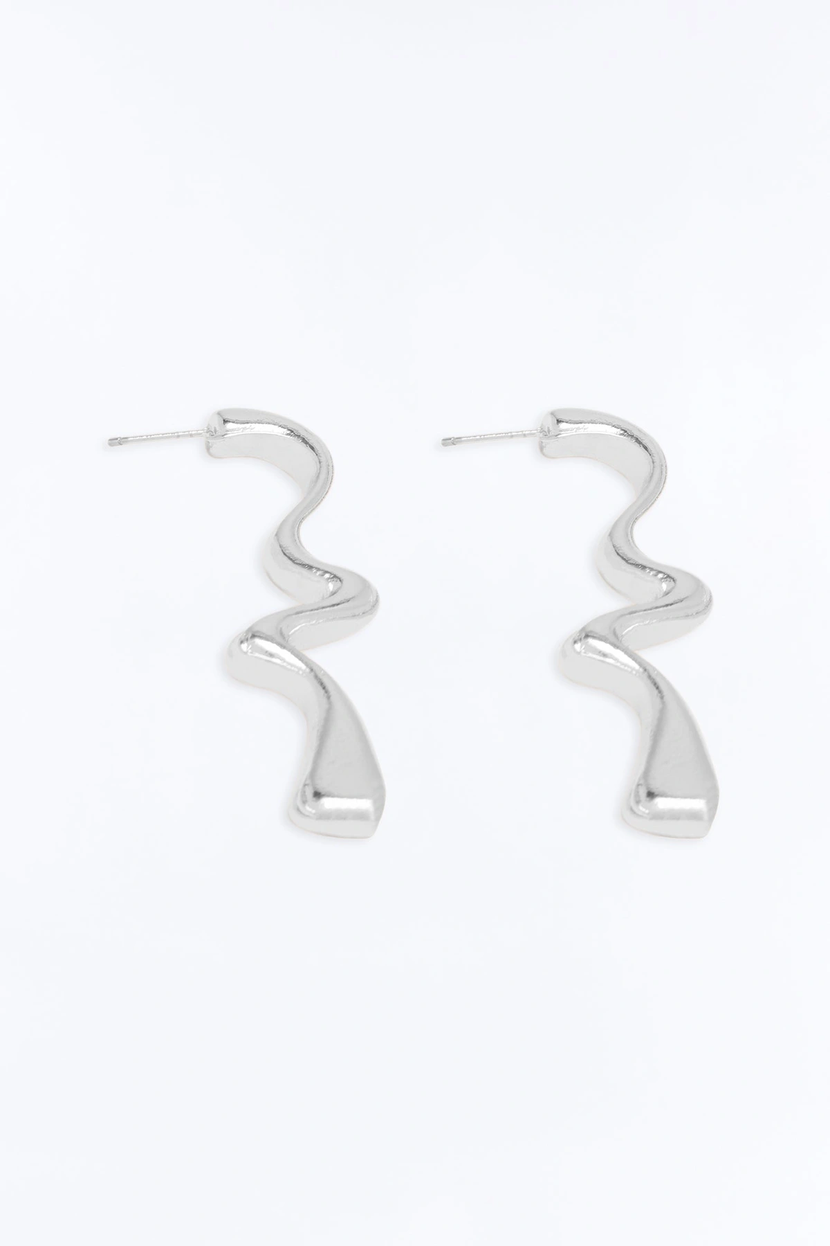 Gravity Twist Drop Earrings - Silver — Prateado