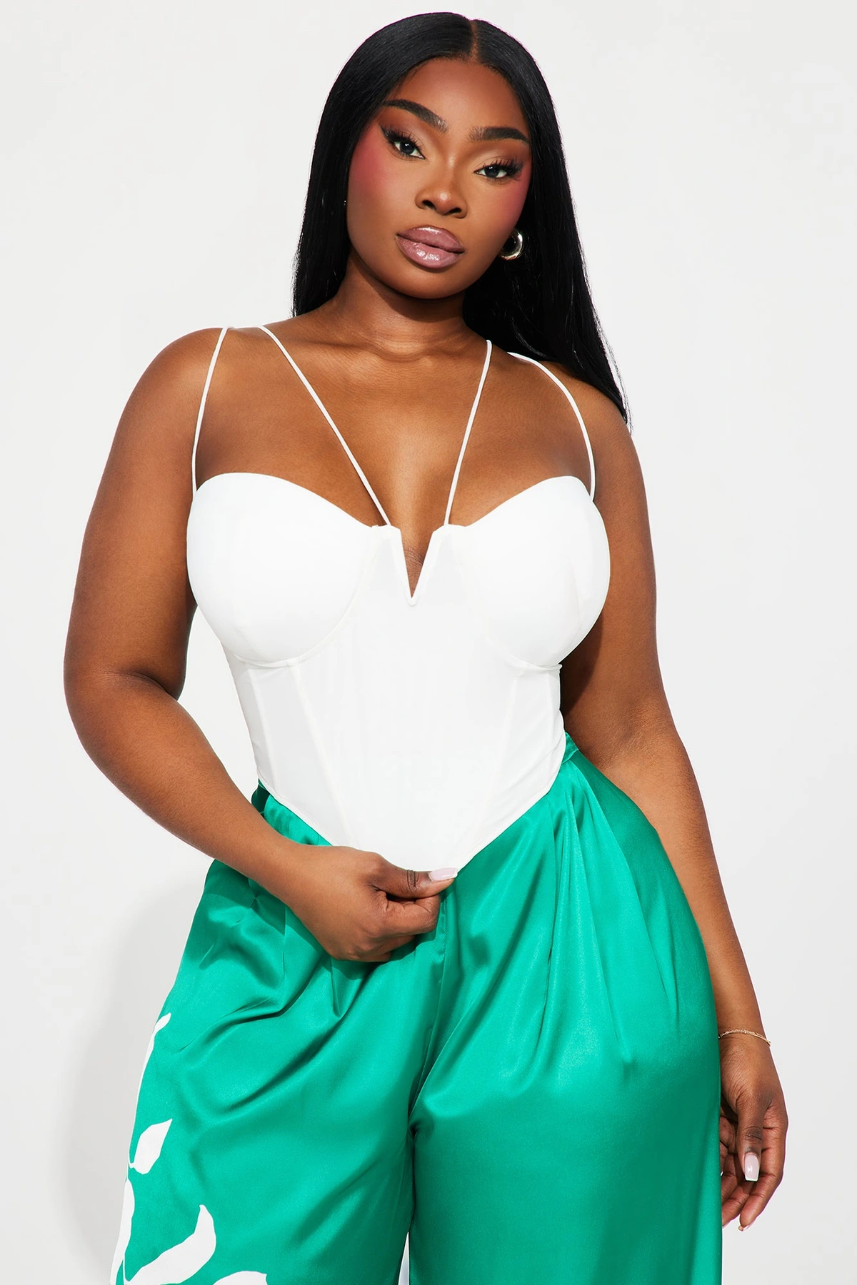 Sara Corset Top - White — Branco