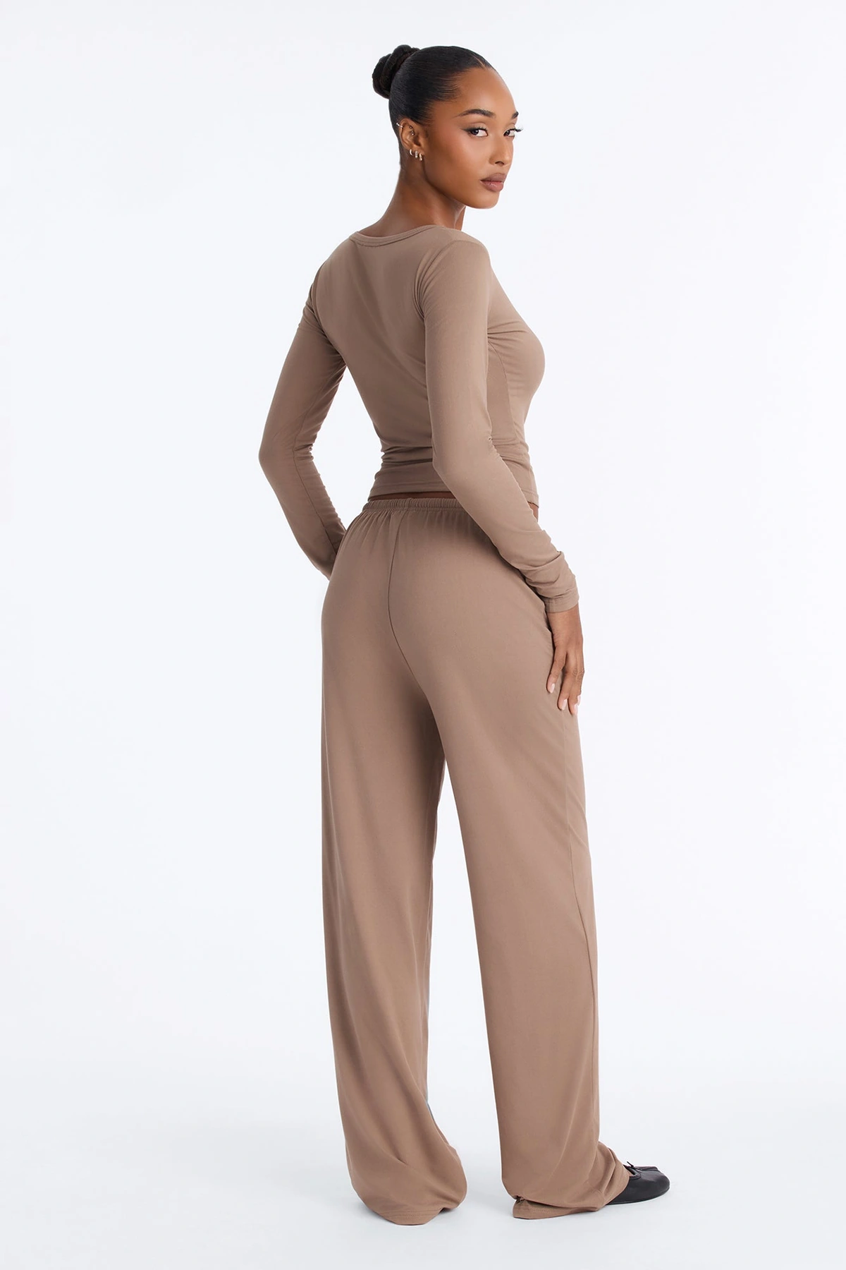 Lazy Morning Pant Set - Taupe — Bege acinzentado