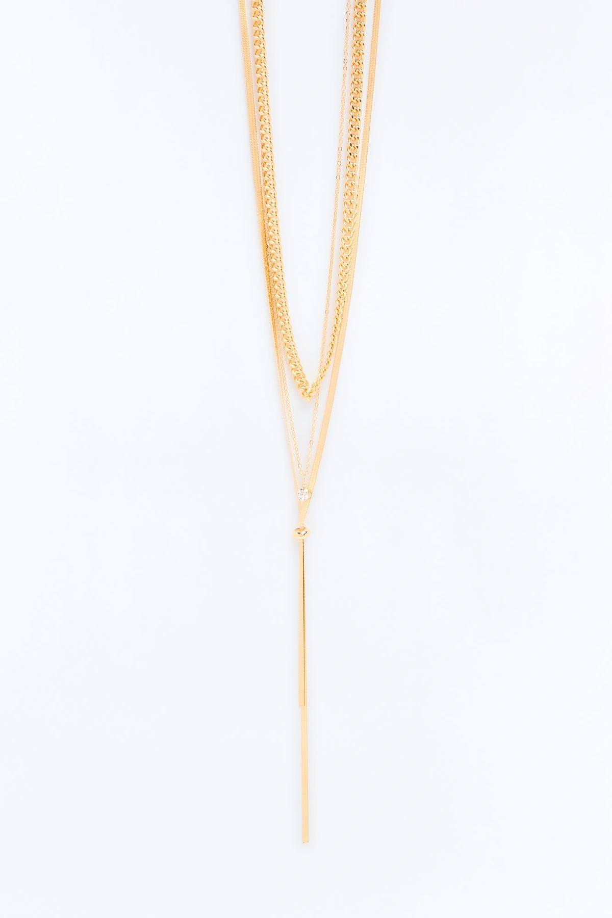 Amy Layered Lariat Necklace - Gold — Dourado