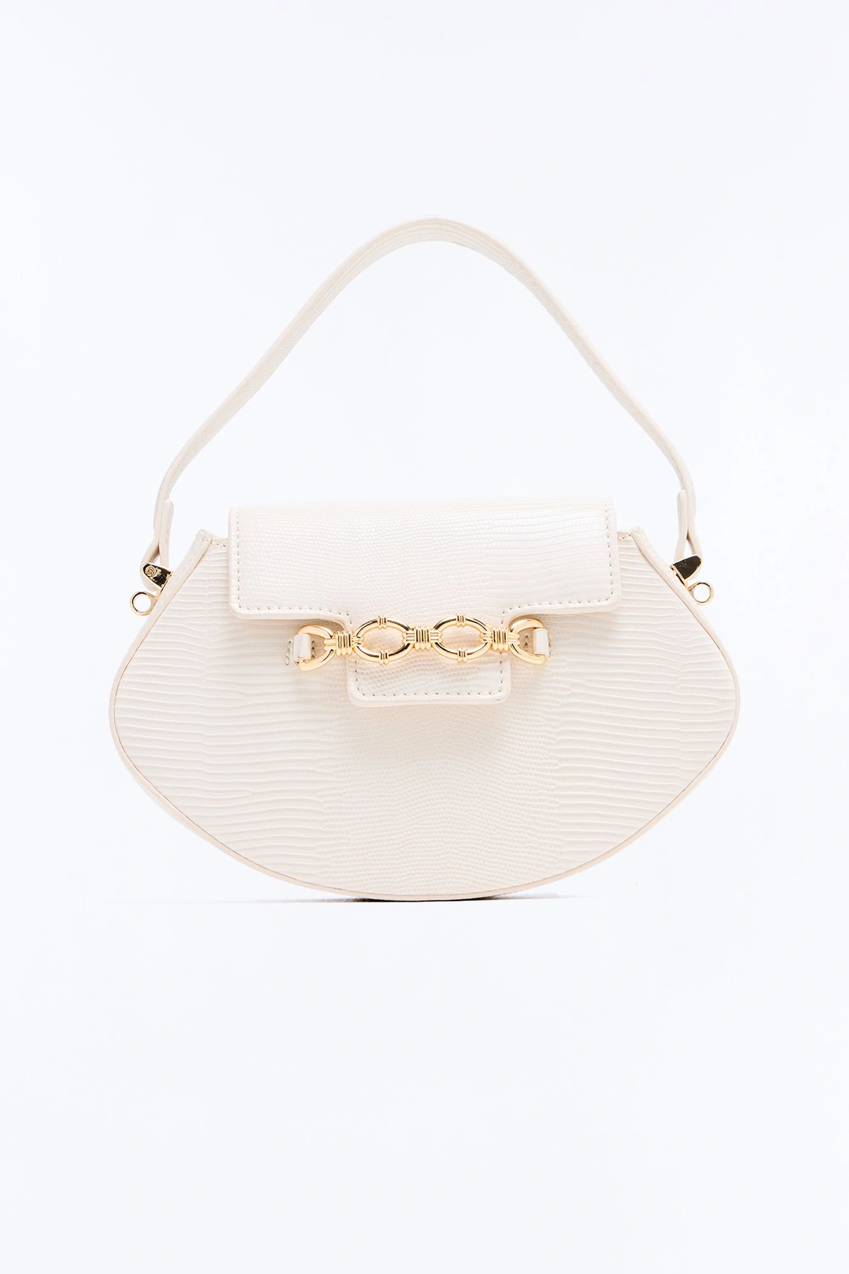 Born This Way Faux Leather Satchel Handbag - Ivory — Marfim