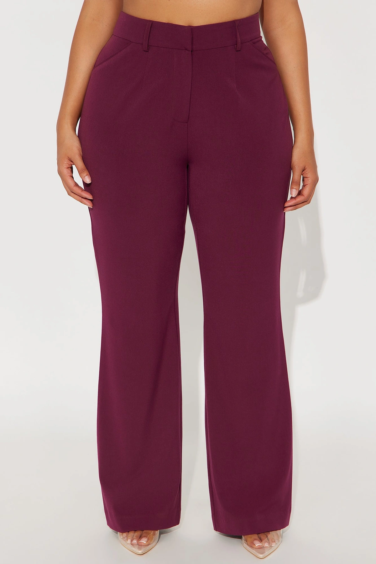 Tasha Dressy High Rise Pants - Burgundy — Bordô