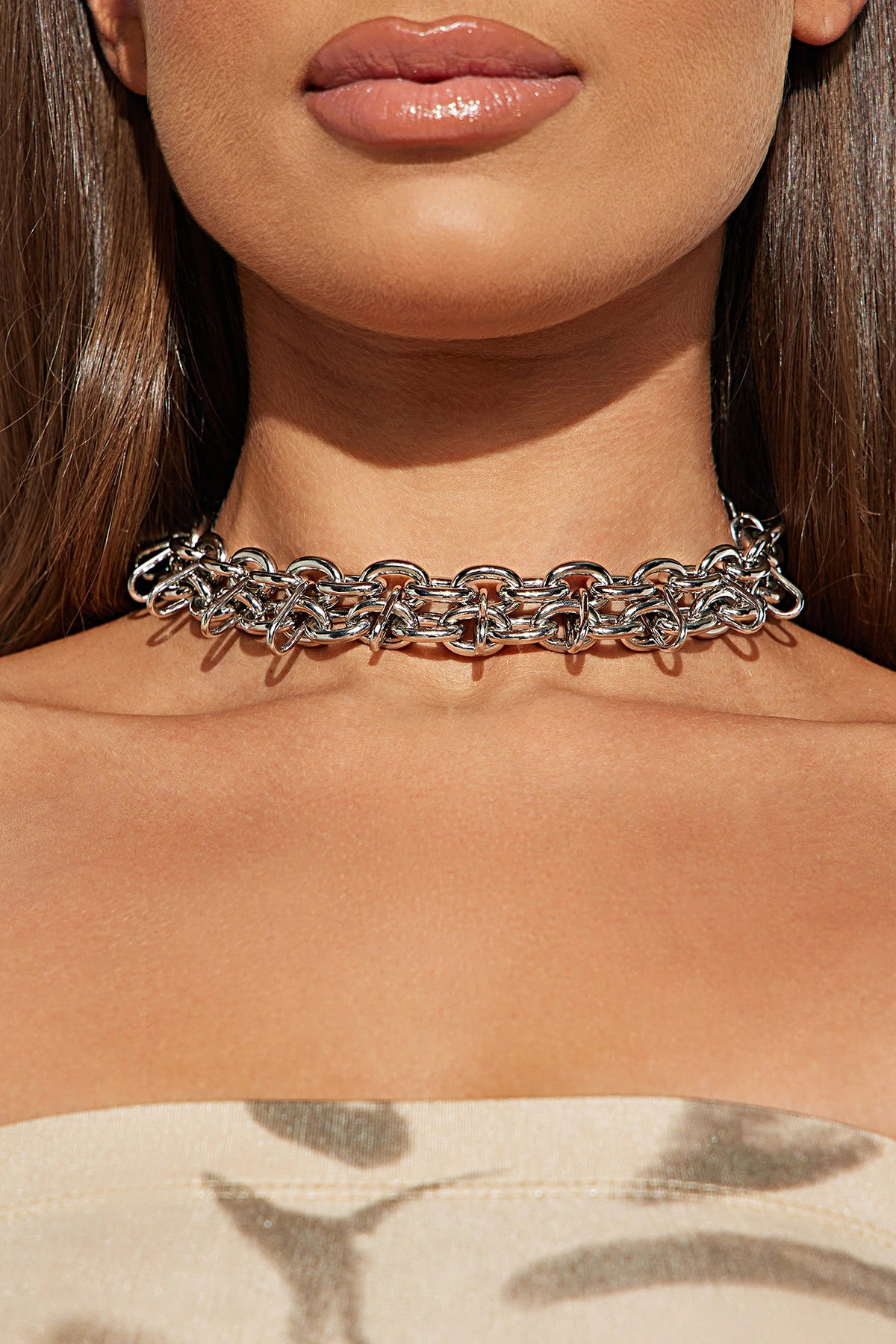 Chains For Me Choker - Silver — Prateado