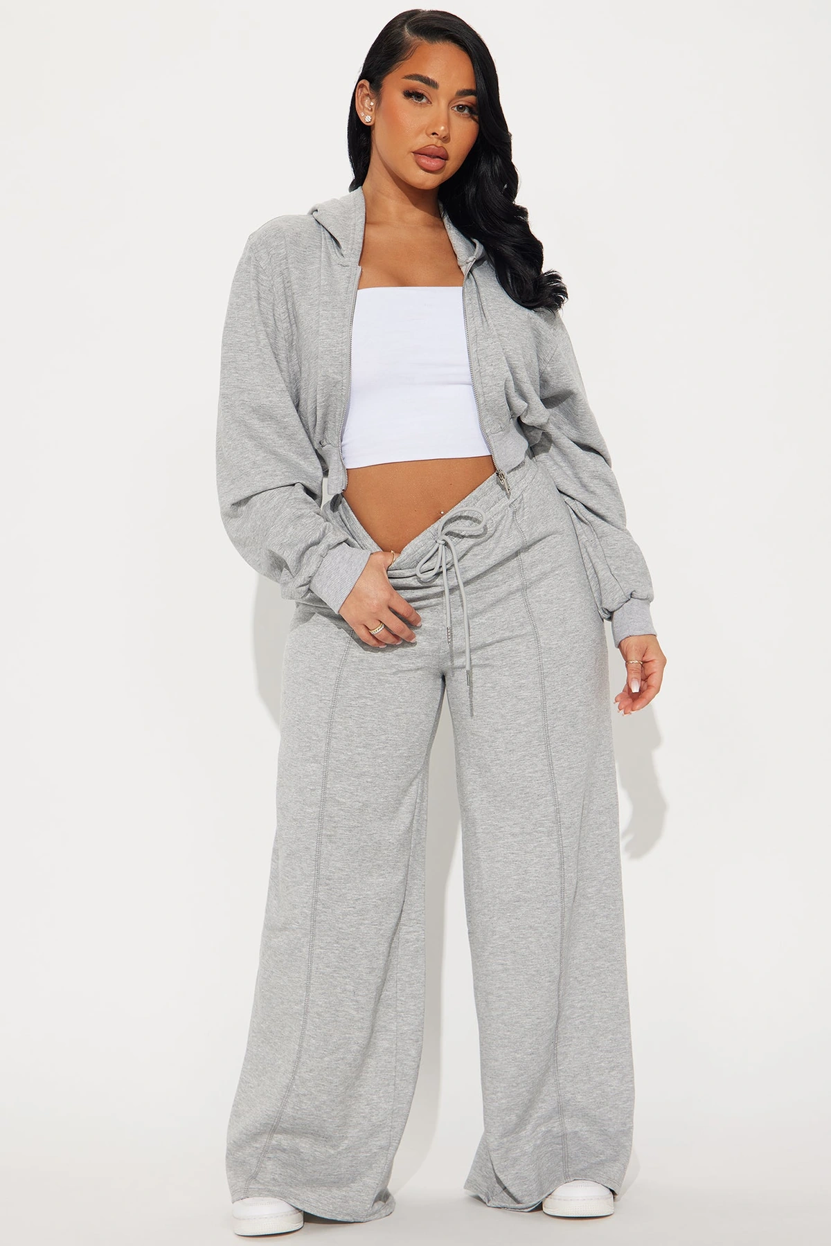 Savannah Fleece Pant Set - Heather Grey — Cinzento mesclado
