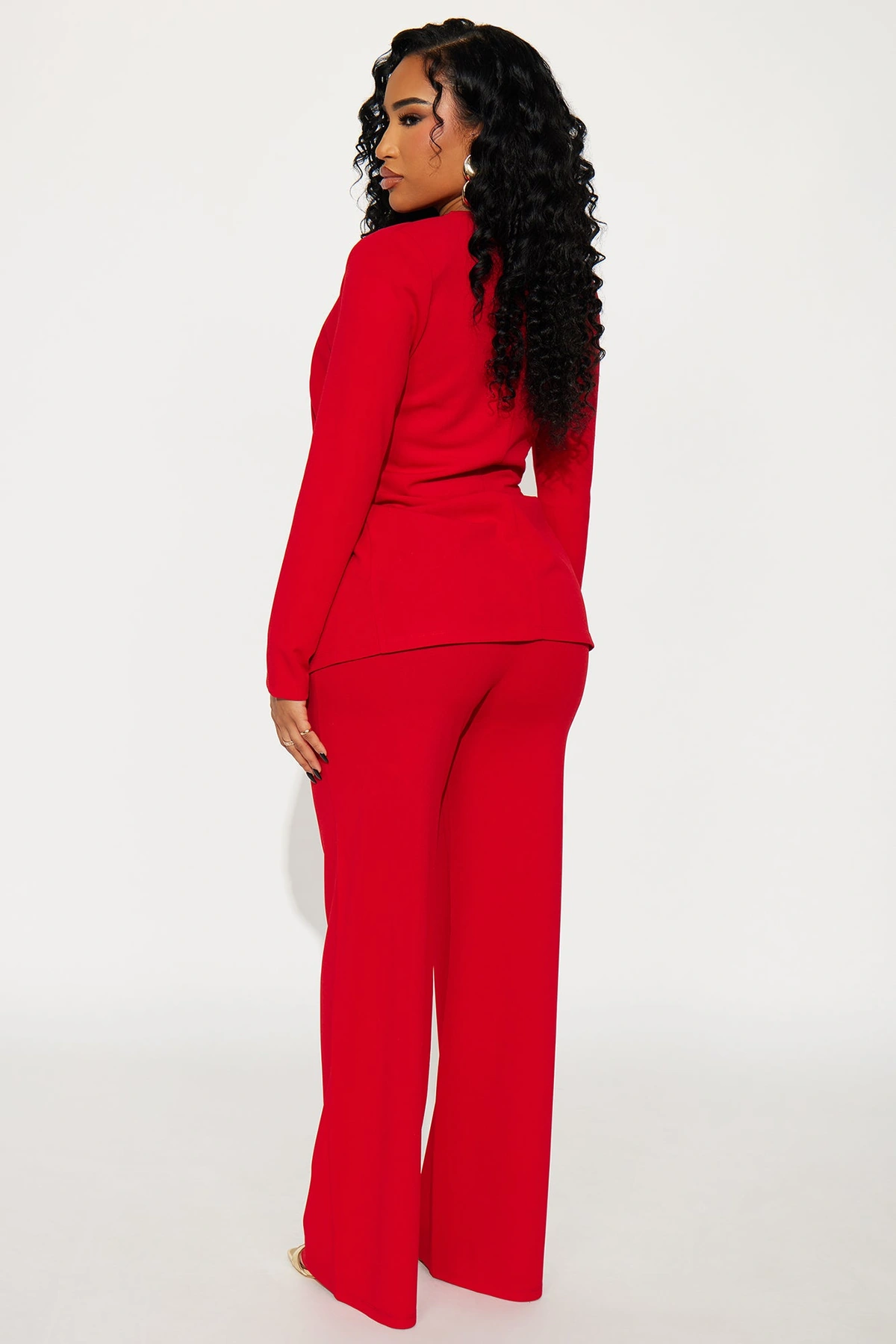 Payin' It Forward Wide Leg Pant Set - Red — Vermelho