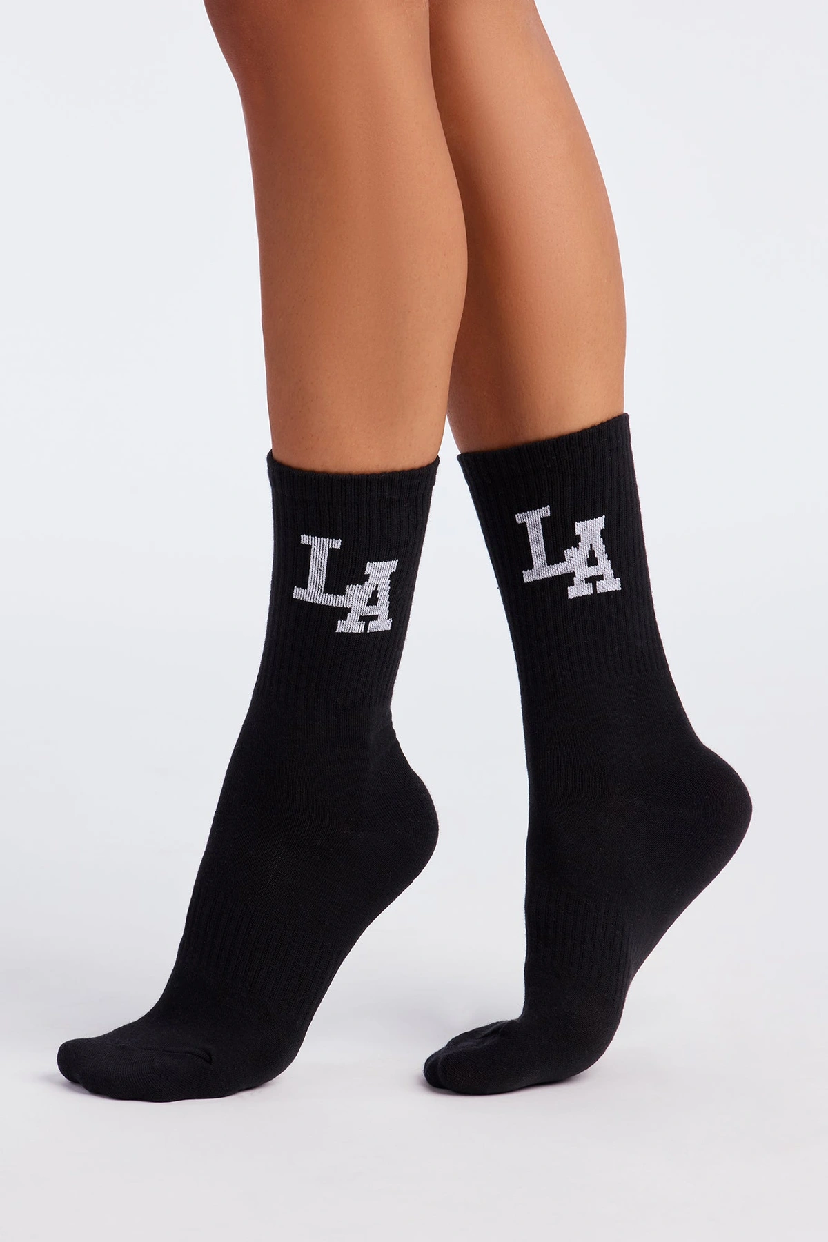 LA City Socks - Black/White — Preto/Branco