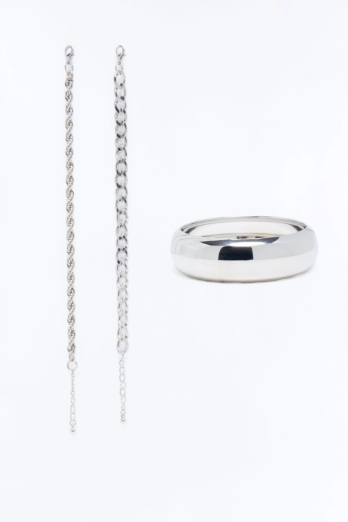 Leave It All Behind 3 Piece Bracelet Set - Silver — Prateado