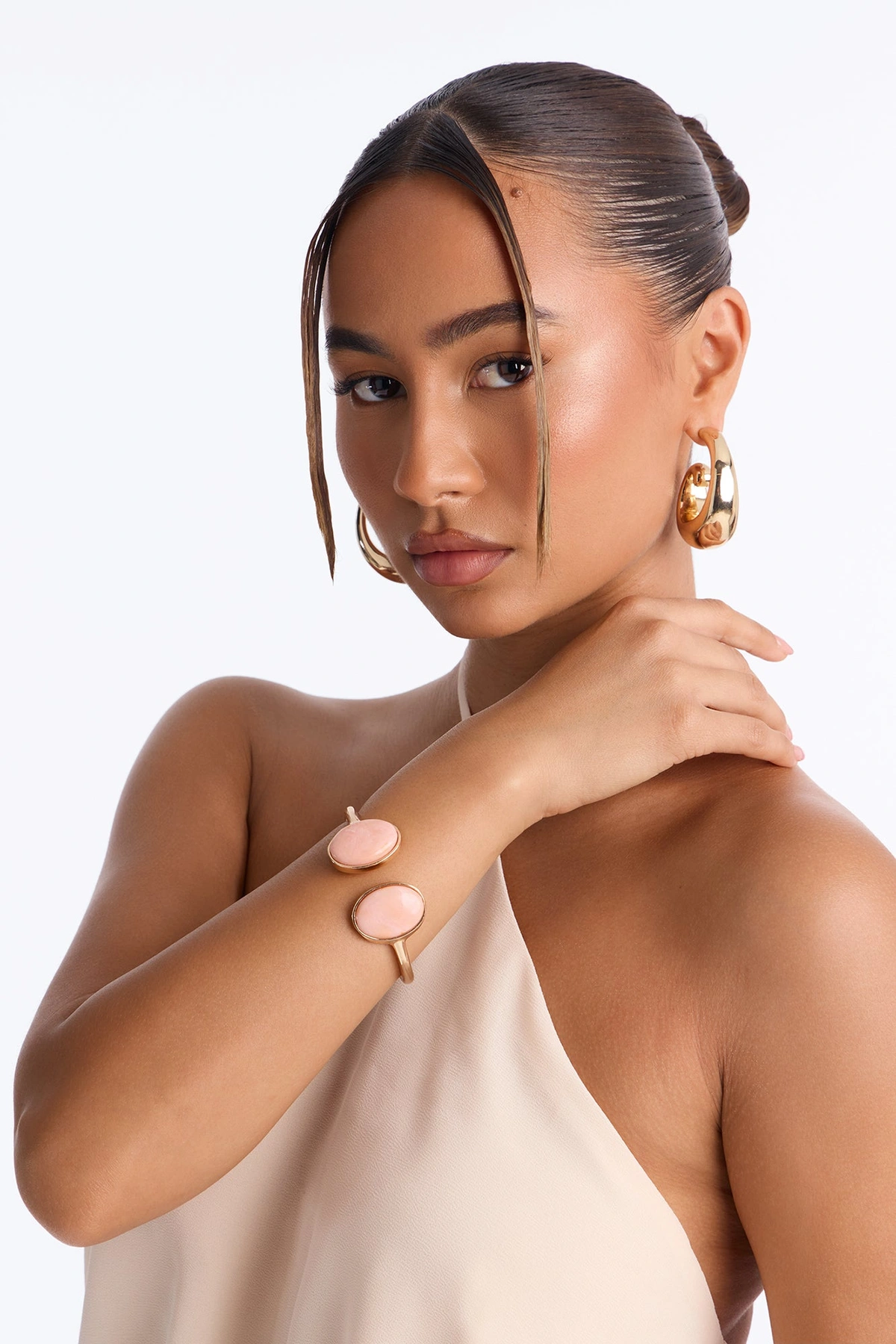 Dreamy Stone Bracelet - Gold/Pink — Dourado/Rosa
