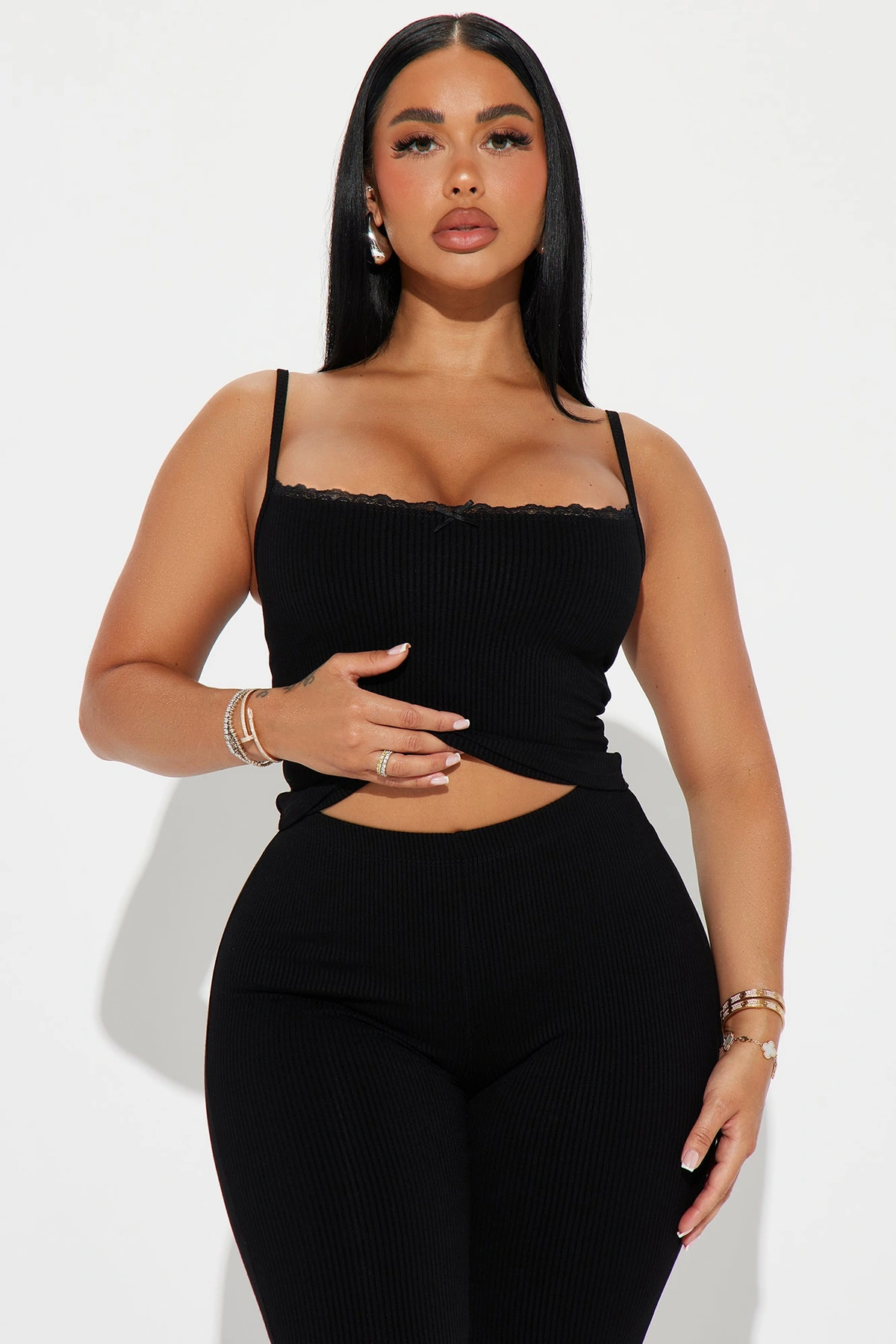 Stirling Snatched Capri Pant Set - Black — Preto