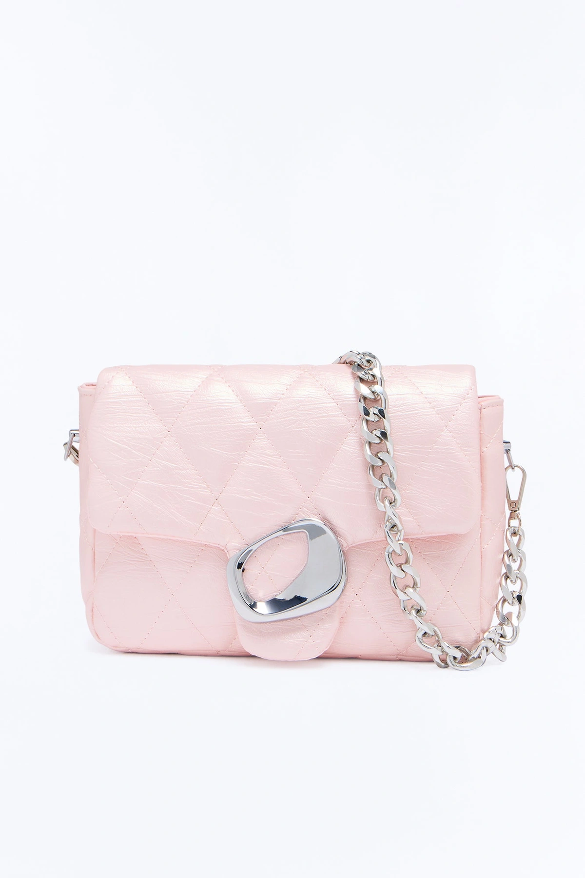 Thread Lightly Faux Leather Shoulder Handbag - Pink — Rosa