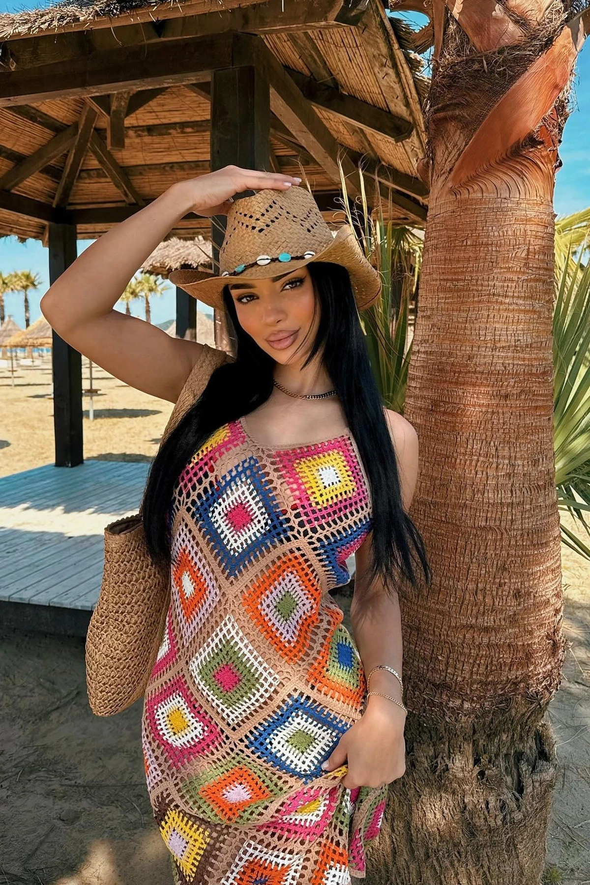 Bahamas Vacay Hat - Tan — Castanho-claro