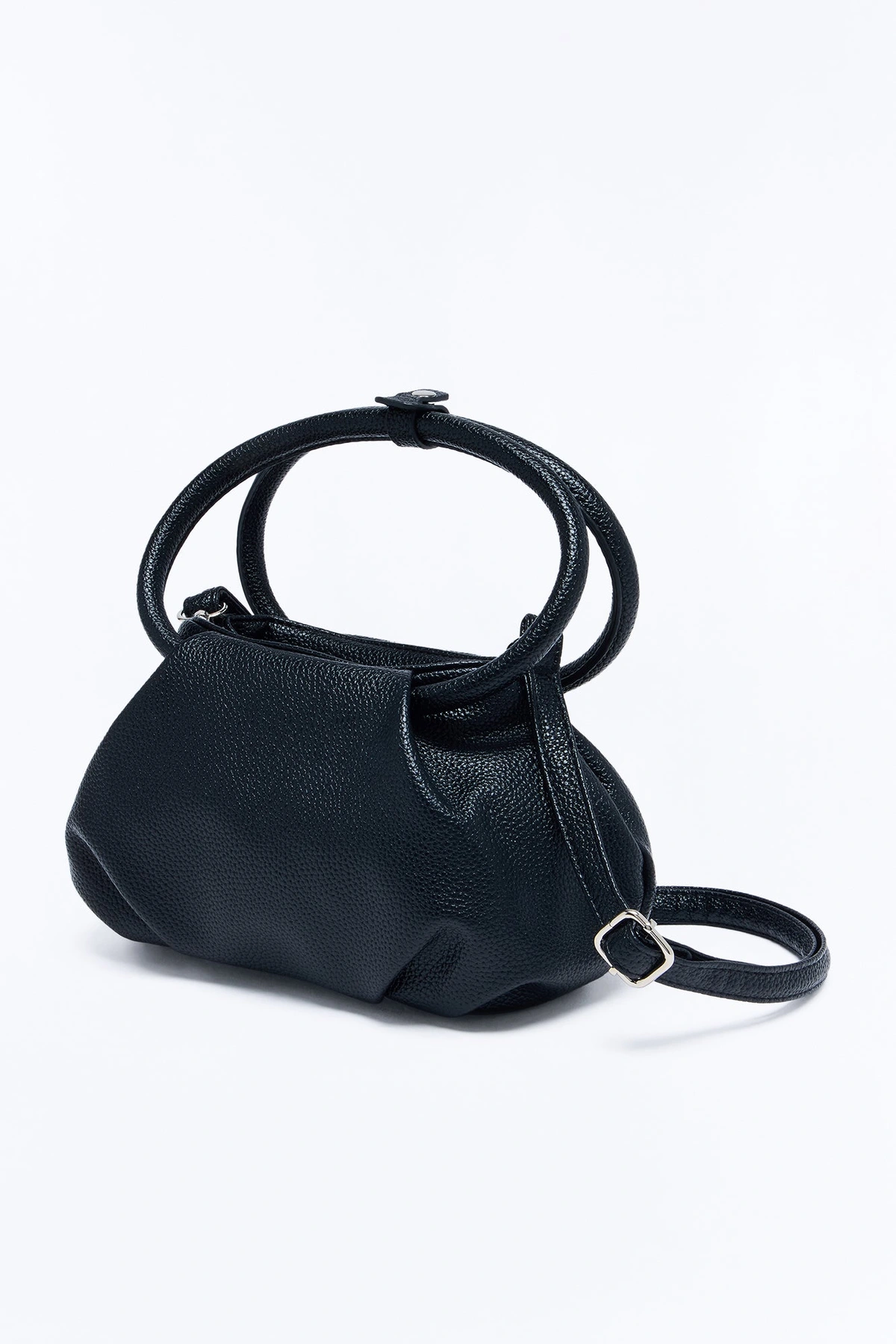 Real Pillow Talk Faux Leather Satchel Handbag - Black — Preto