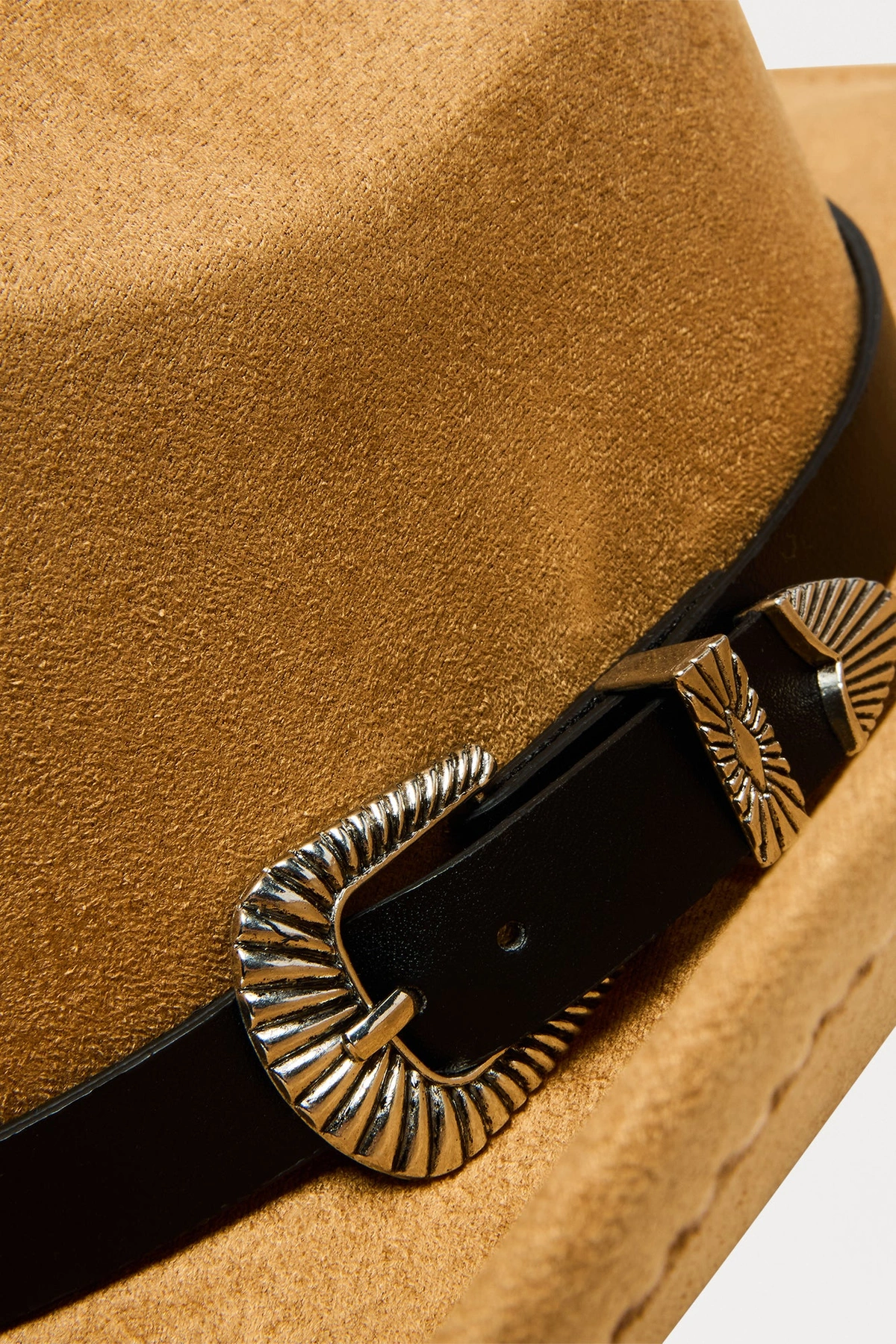 Rodeo Girl Faux Suede Cowboy Hat - Tan — Castanho-claro