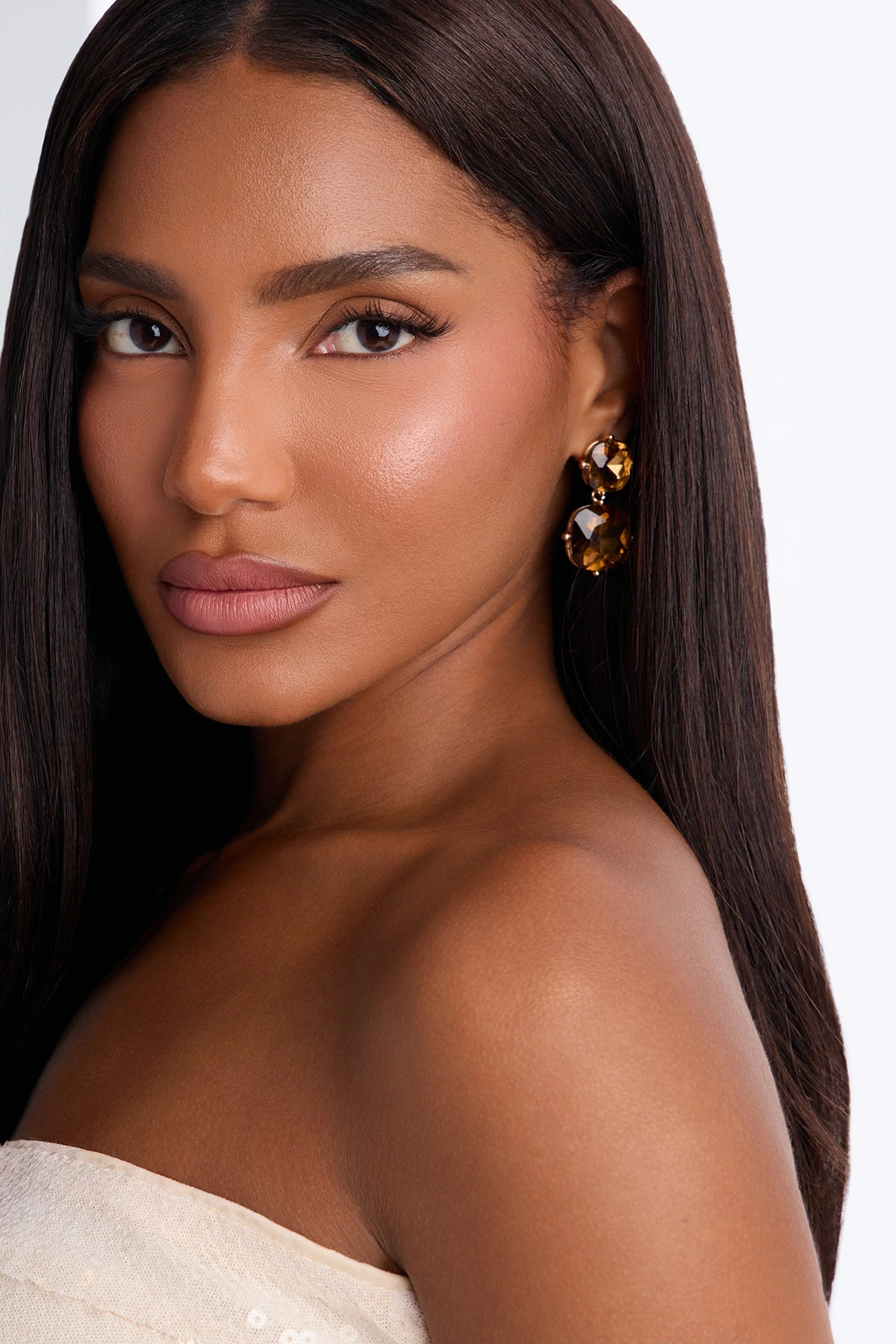 Just Enough Rhinestone Stud Earrings - Gold/combo — Dourado/combinação