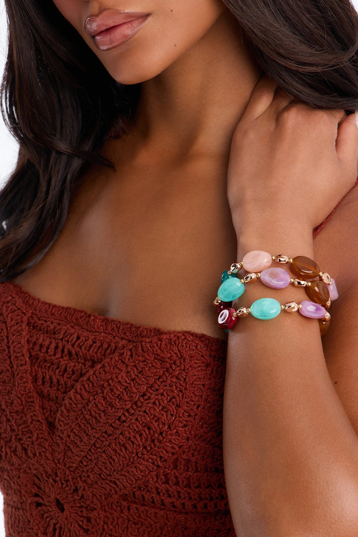 On Vacation 3 Piece Bracelet Set - Multi Color — Multicolor