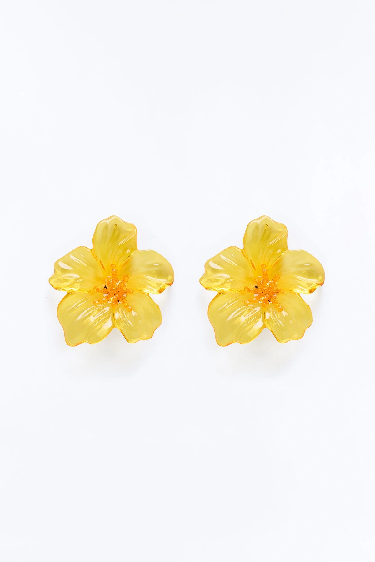Tiki Bloom Drop Floral Earrings - Yellow — Amarelo