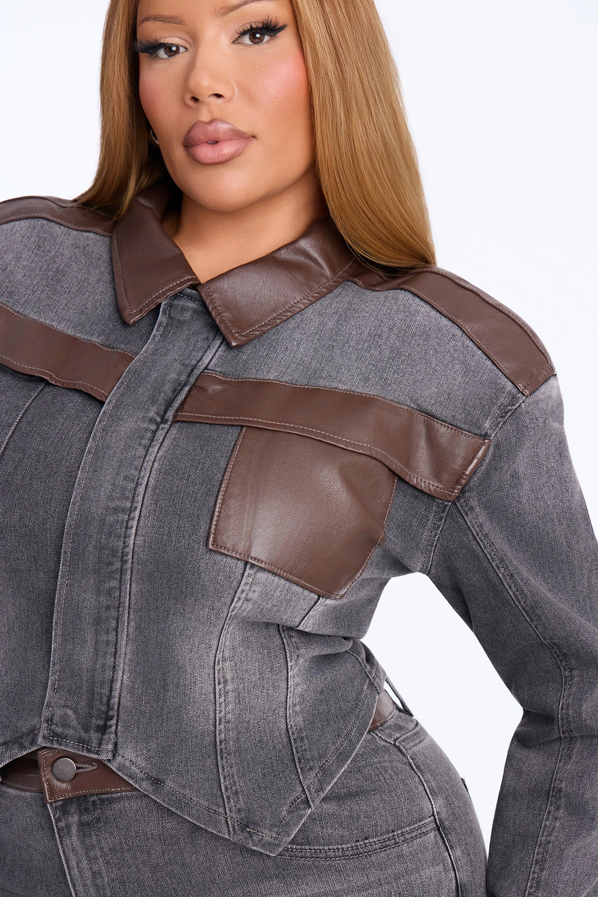 Power Stance Denim Jacket - Grey — Cinzento