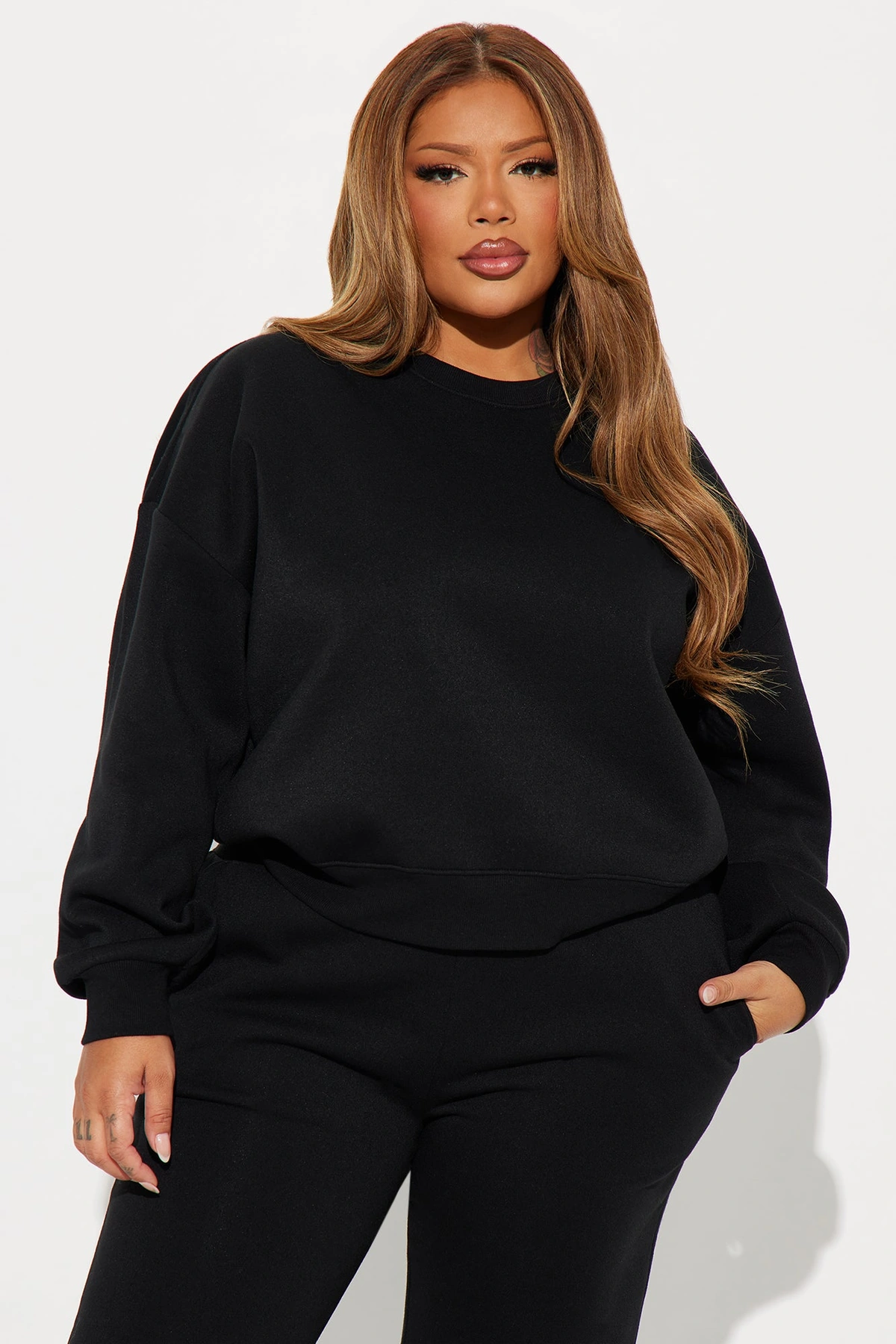 Candice Lounge Crew Neck - Black — Preto