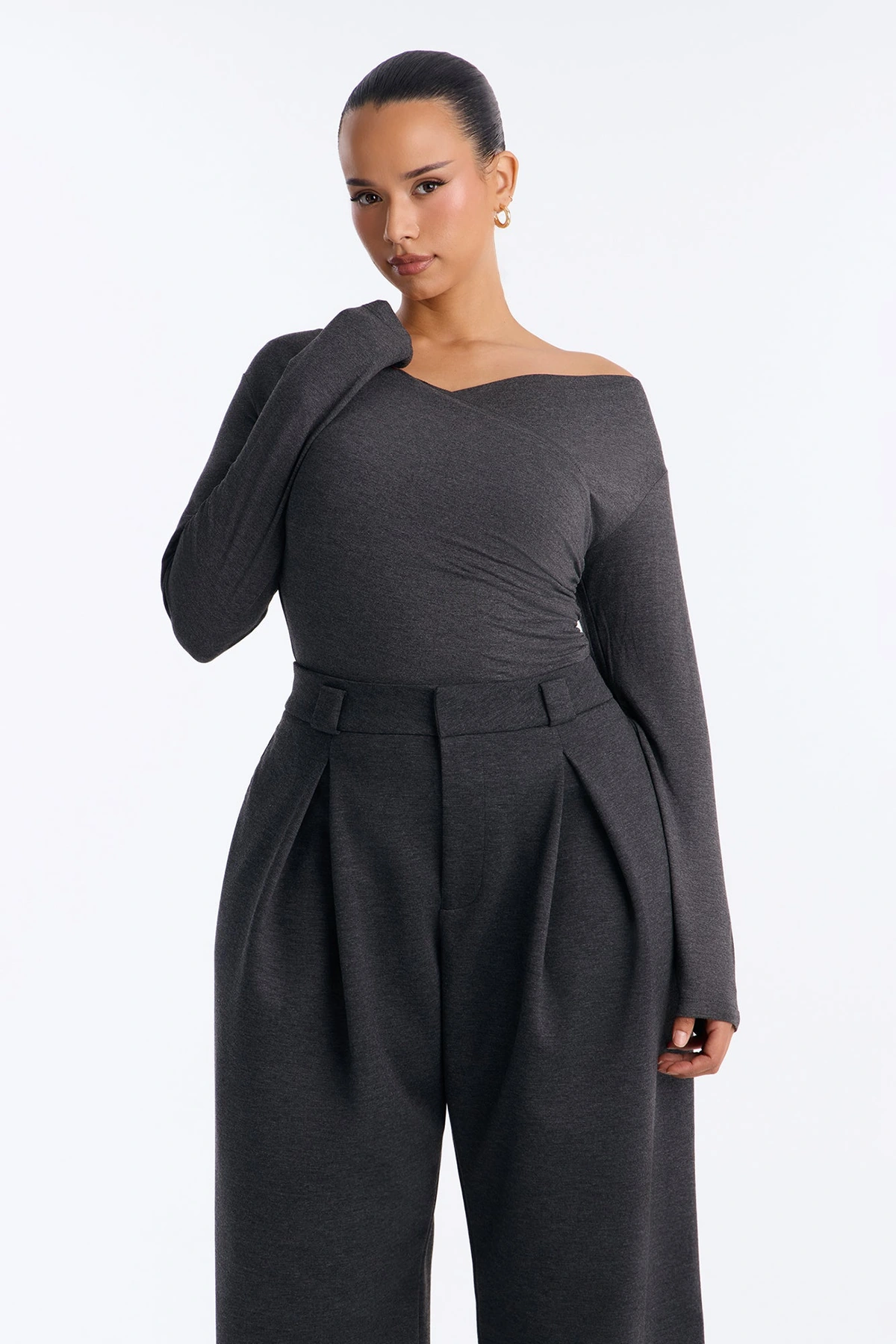 Effortless As Always Wide Leg Pant Set - Charcoal — Cinzento-escuro