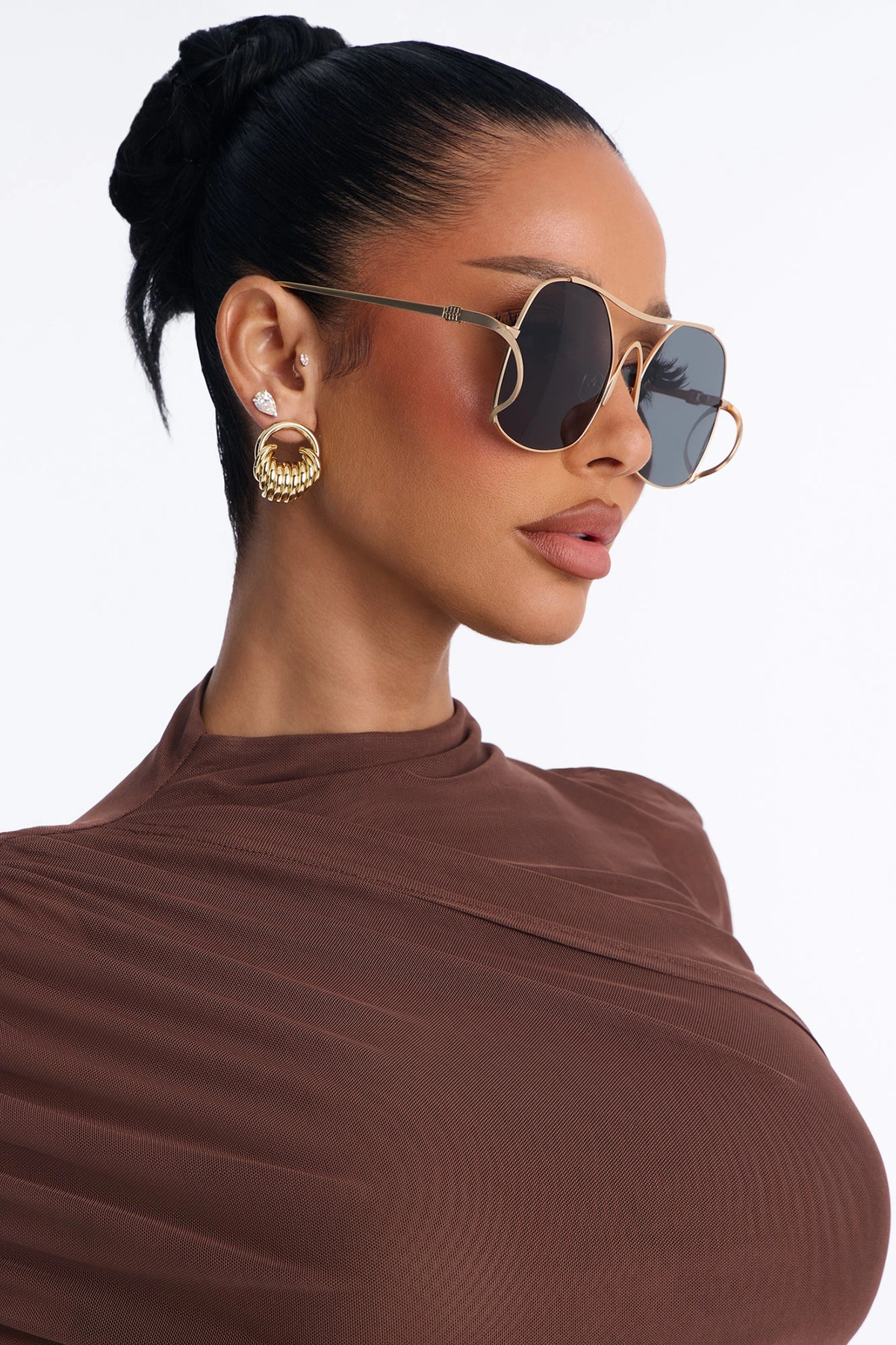 Cheers To You Sunglasses - Gold/Black — Dourado/Preto