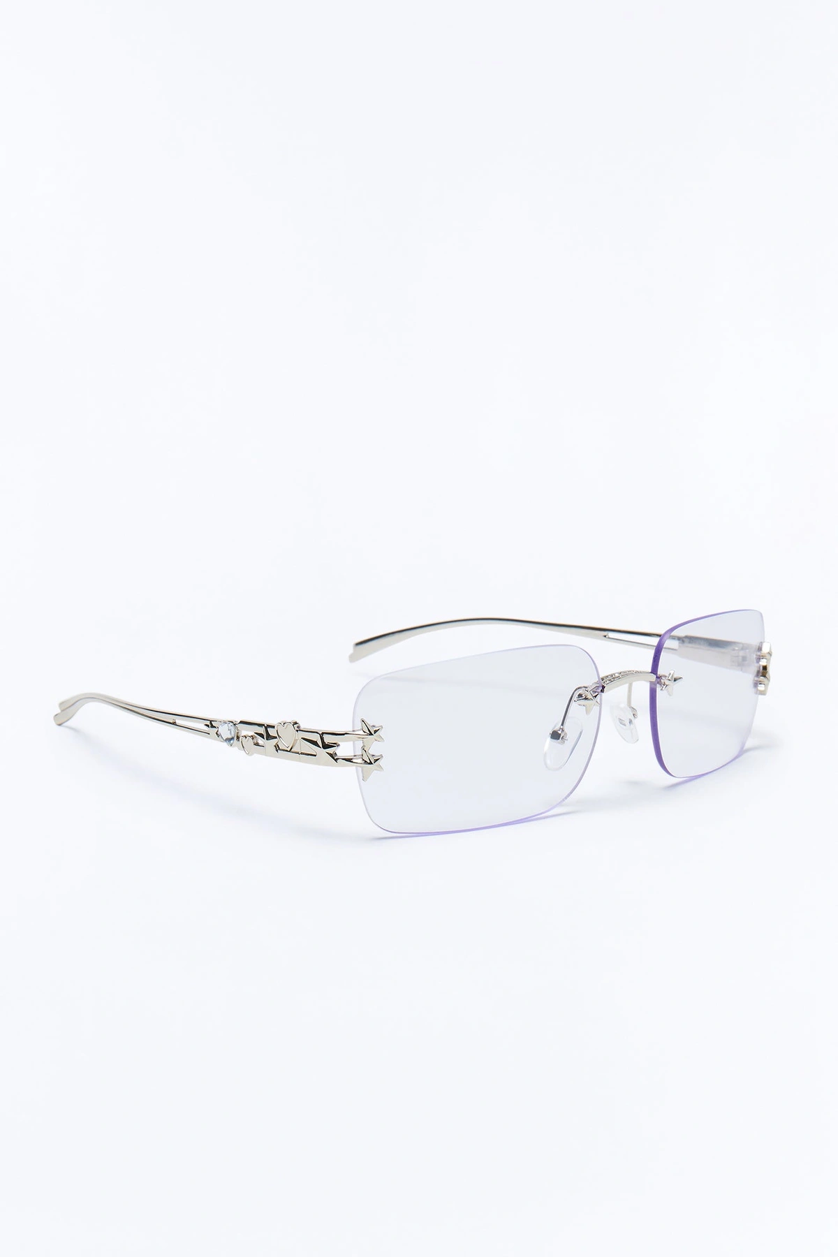 Star Dust Square Sunglasses - Silver — Prateado