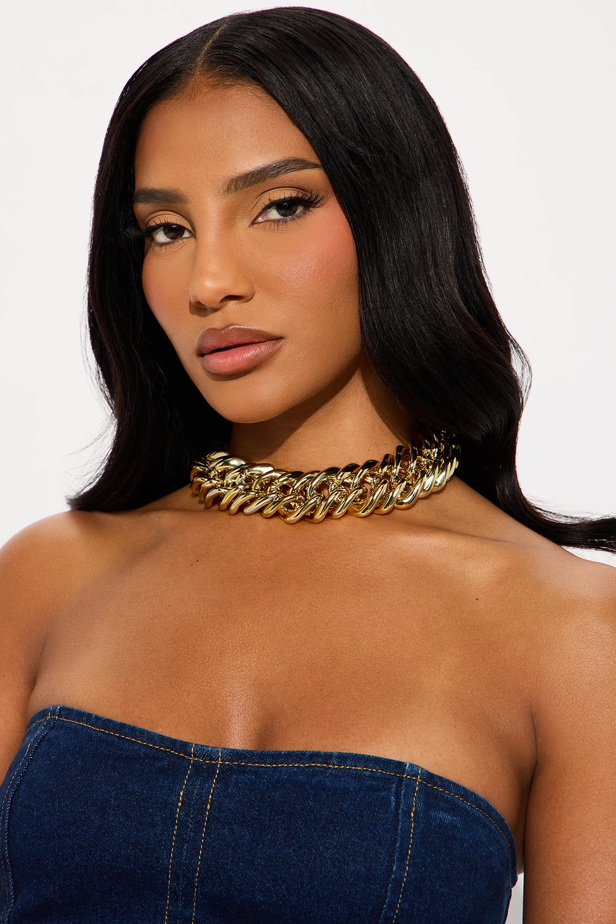 Life In Luxury Single Chain Necklace - Gold — Dourado
