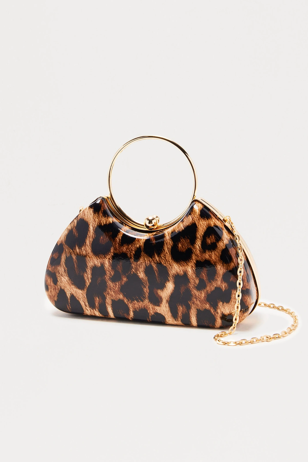 Hard Card Gold Clutch - Leopard — Leopardo
