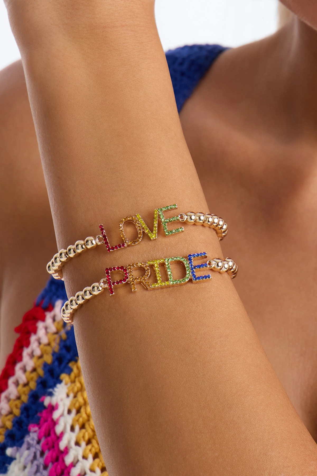 Love Wins Pride 3 Piece Bracelet Set - Gold/Multi — Dourado/Multicolor