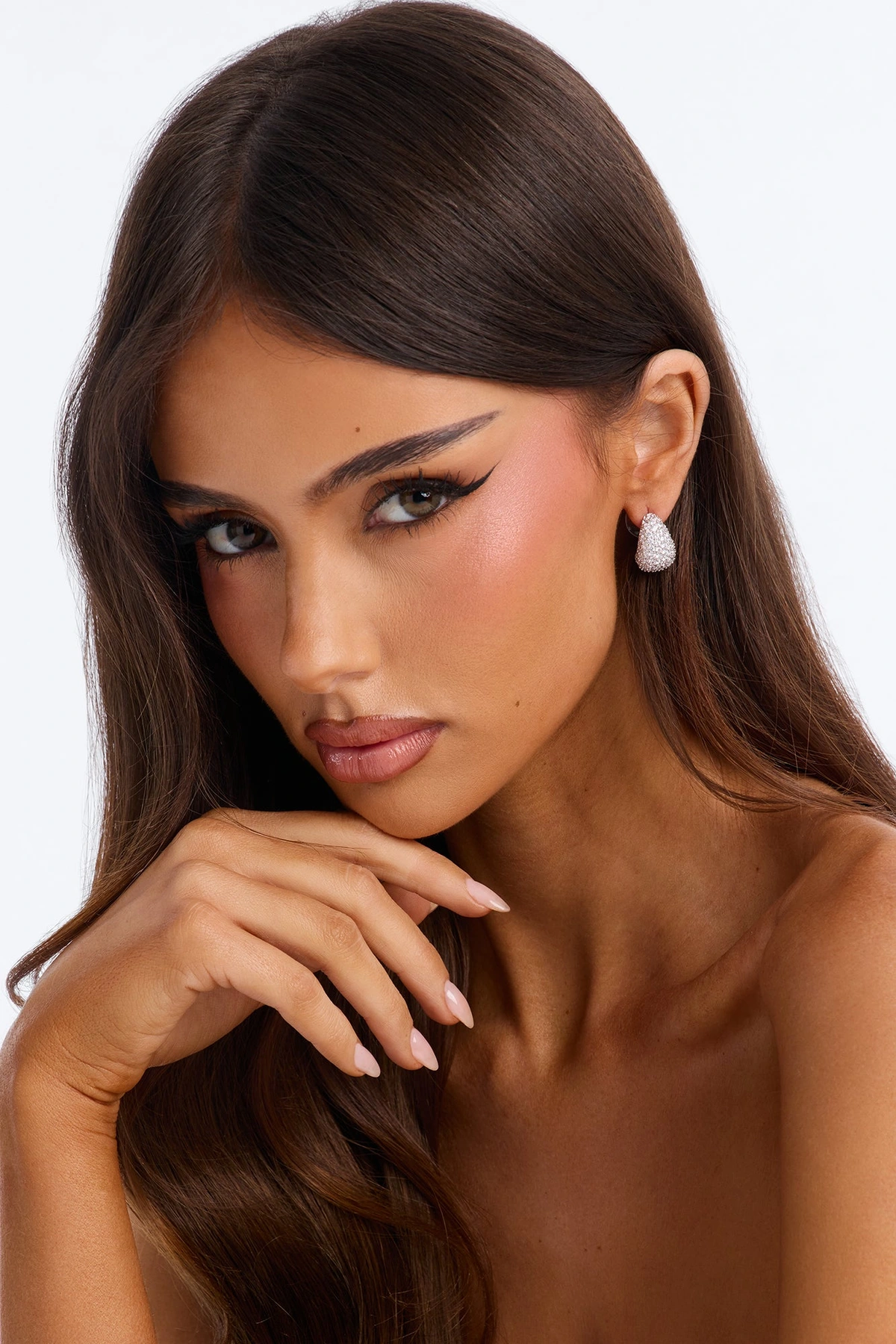 Cubic Zirconia Unforgettable Stud Earrings - Silver — Prateado