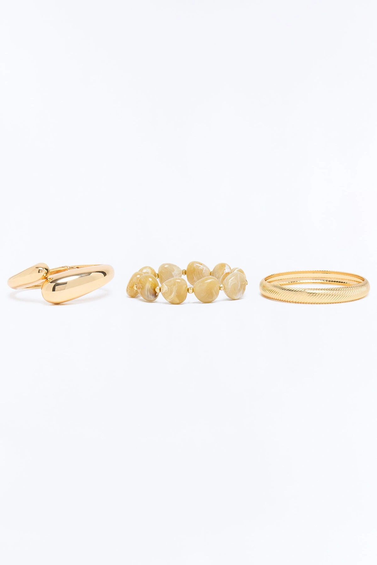 Sunset Block 3 Piece Bracelet Set - Gold/combo — Dourado/combinação