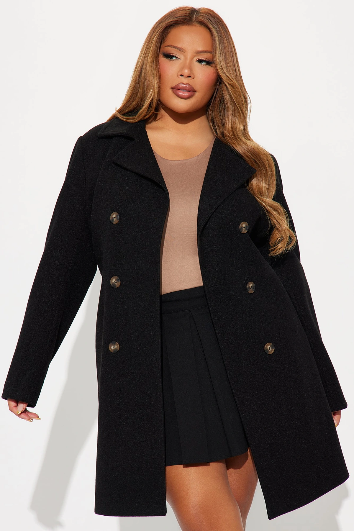 Jasmine Wool Coat - Black — Preto