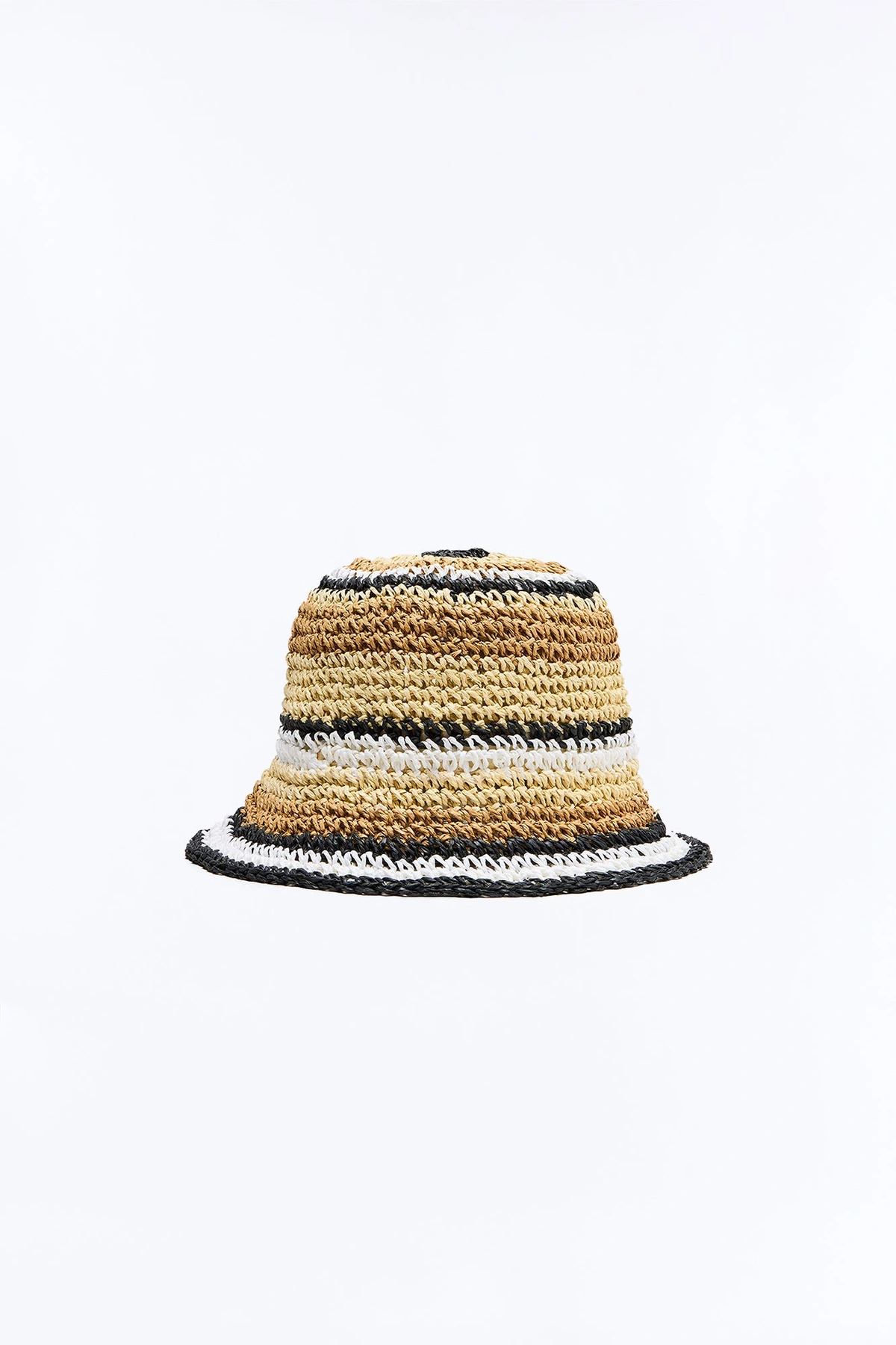 No Rush Crochet Bucket Hat - Tan/Multi — Castanho-claro/Multicolor