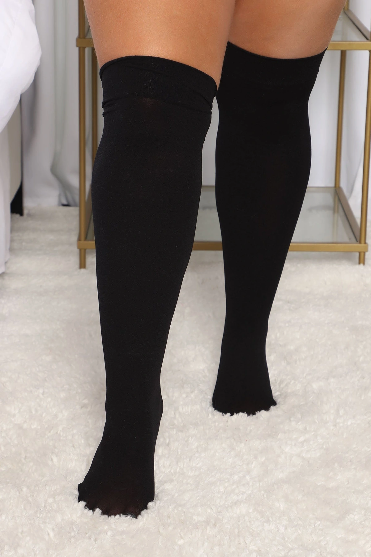 Perfectly Classic Thigh Highs - Black — Preto