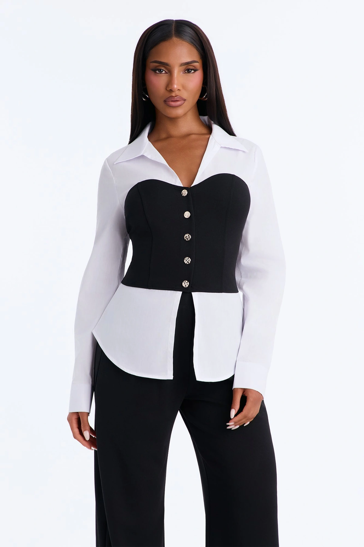 Mellie Layered Pant Set - Black/combo — Preto/combinação